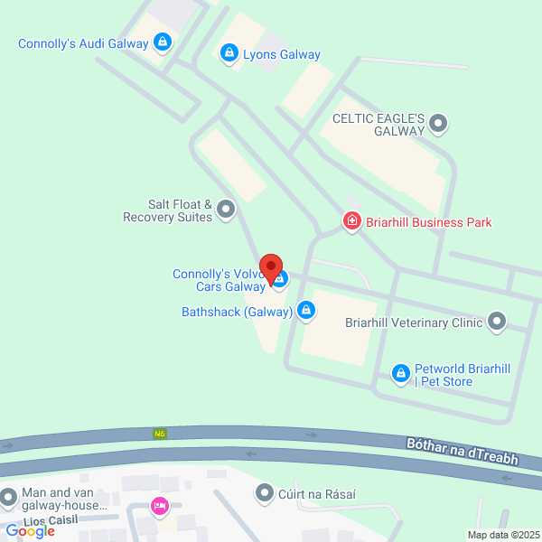 Map of Volvo Cars Connolly's located in Unit 66, Briarhill Industrial Park
 Ballybrit Galway, H91 H029