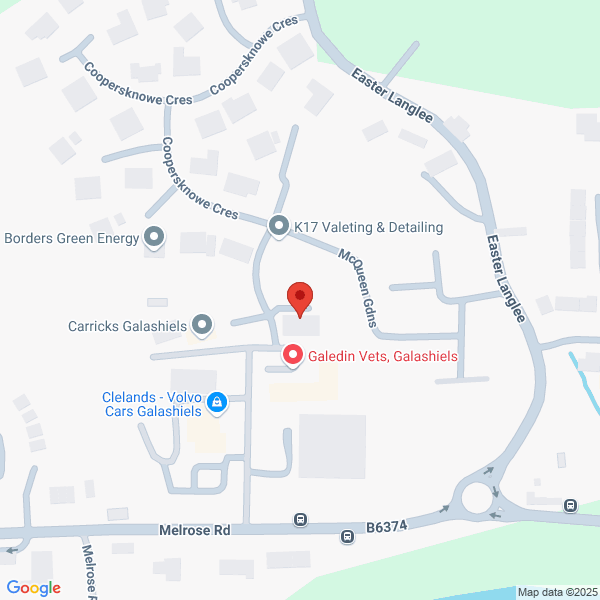 Map of Clelands located in Melrose Road GALASHIELS, TD1 2UH