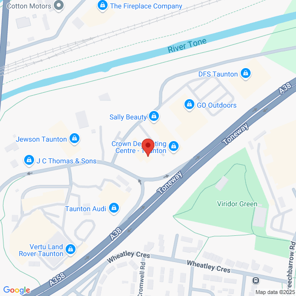 Map of Vertu Volvo Taunton located in Priory Way TAUNTON, TA1 2BB