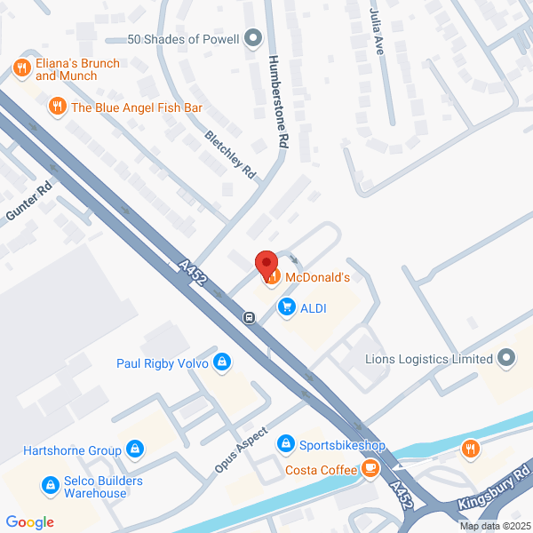 Map of Paul Rigby Birmingham located in Chester Road
 Erdington BIRMINGHAM, B24 0QY