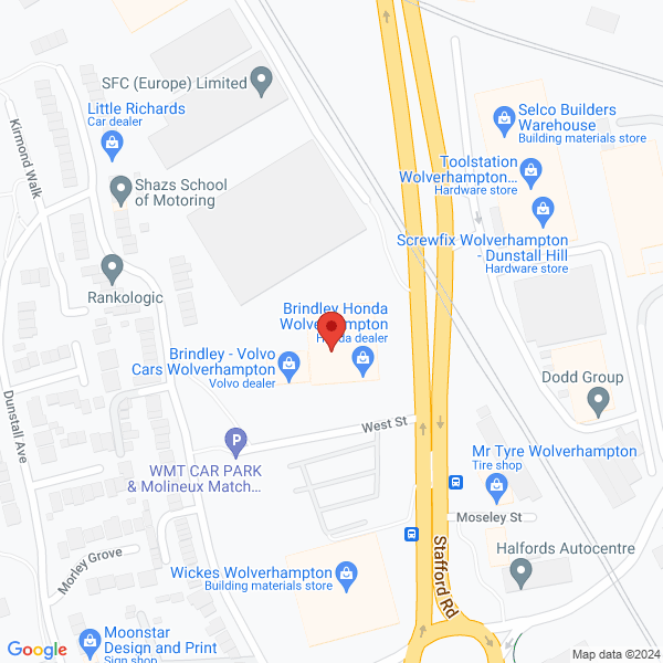 Map of Brindley Wolverhampton located in WOLVERHAMPTON, WV10 6HT