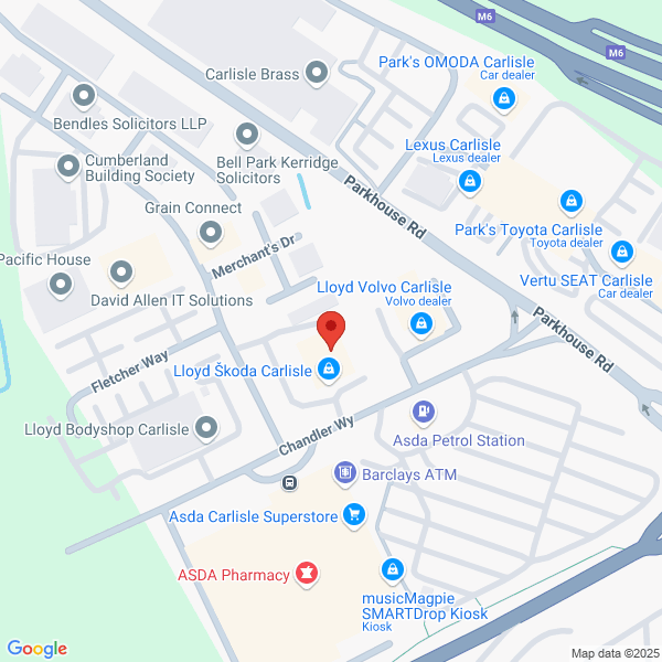 Map of Lloyd Motors Carlisle located in Chandler Way
 Parkhouse CARLISLE, CA3 0JY