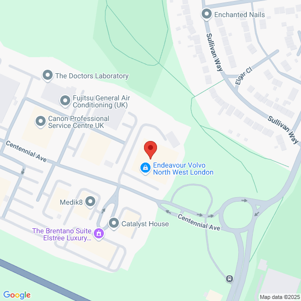 Map of Volvo Cars North West London located in Unit 100 Centennial Avenue
 Centennial Park WATFORD, WD6 3SA