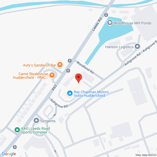 Map of Ray Chapman Motors Huddersfield located in Ashgrove Road Huddersfield, HD2 1FG