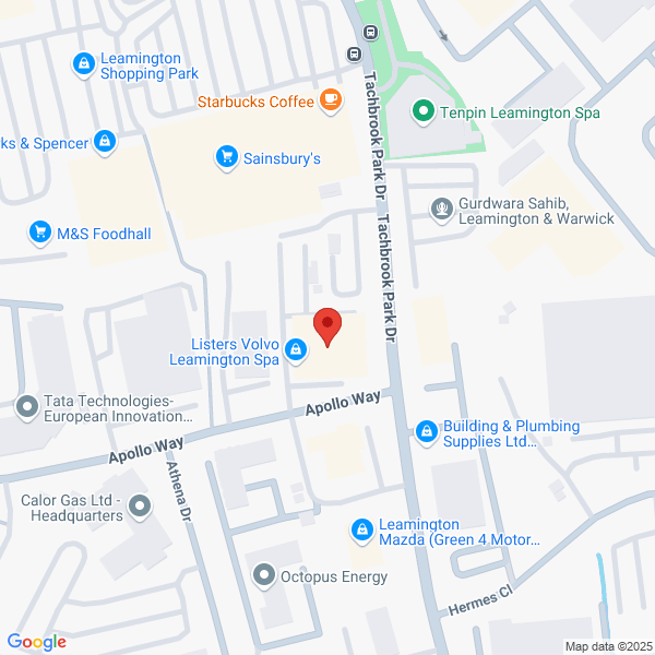 Map of Listers Leamington Spa located in Apollo Way
 Tachbrook Park Drive WARWICK, CV34 6RW
