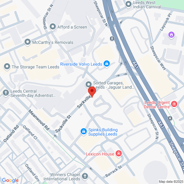 Map of Riverside Leeds located in Sackville Approach
 Sheepscar LEEDS, LS7 2BH