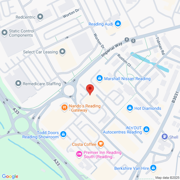 Map of Volvo Cars Reading located in Imperial Way Reading, RG2 0BF