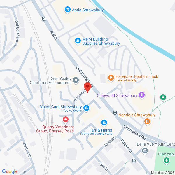 Map of Volvo Cars Shrewsbury located in Old Potts Way Shrewsbury, SY3 7FA