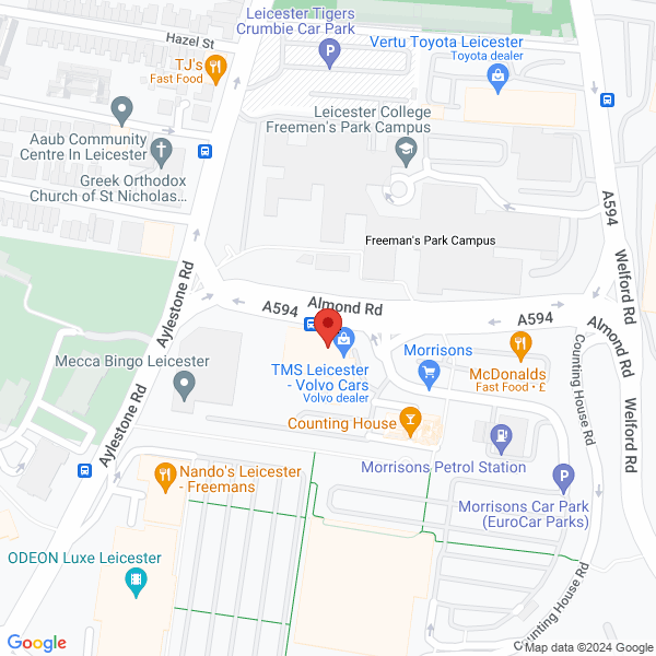 Map of TMS Leicester located in LEICESTER, LE2 7LP