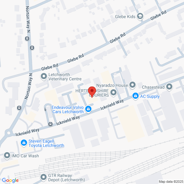 Map of Volvo Cars Letchworth located in Icknield Way LETCHWORTH, SG6 1EX
