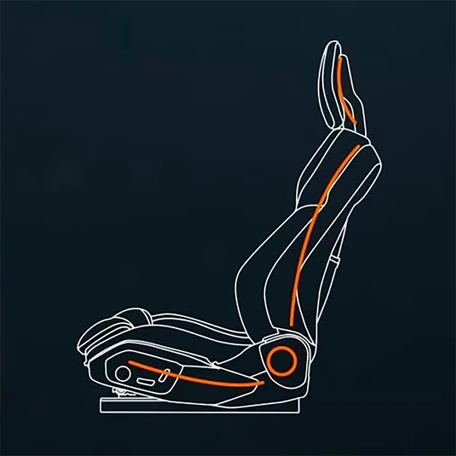A digital outline of a car seat