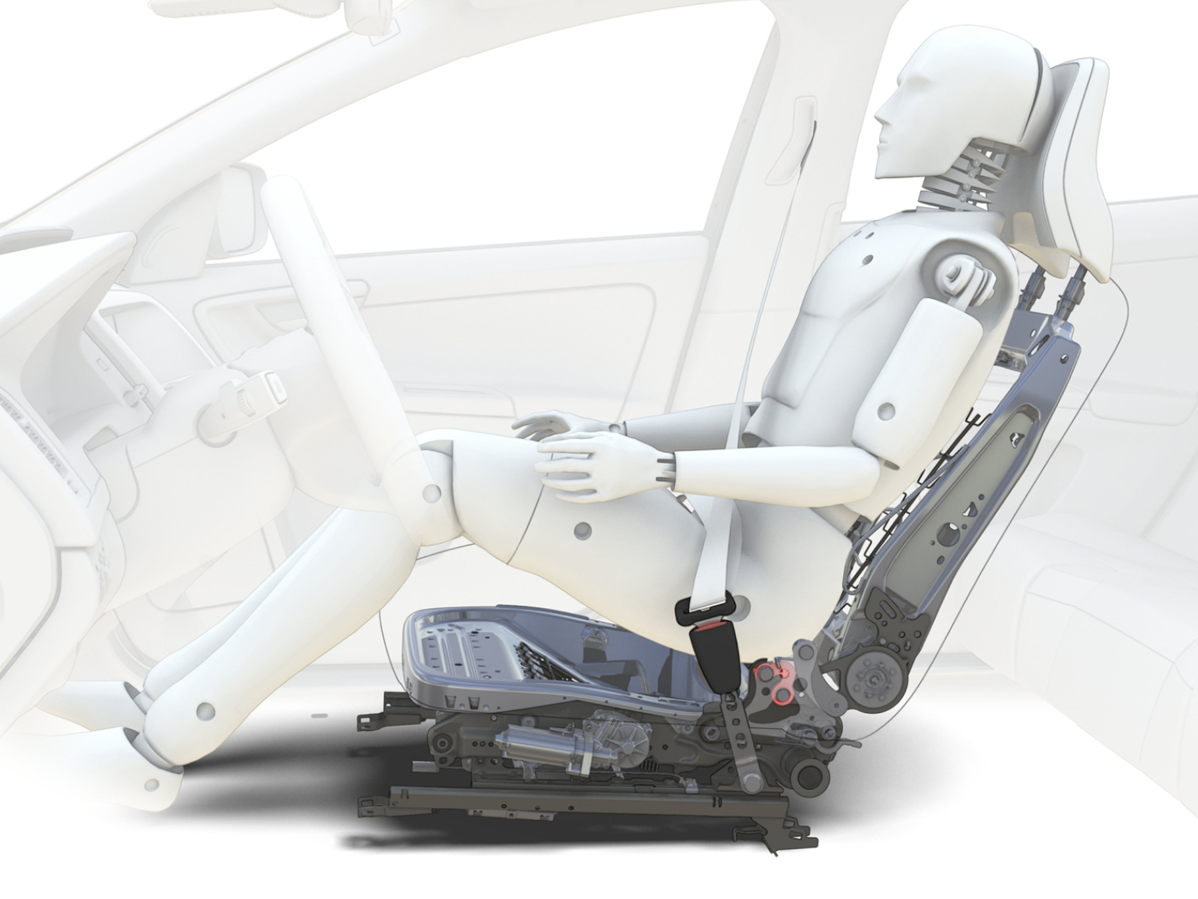 Volvo Cars-ის კისრის დაზიანებისგან დამცავი სისტემის გრაფიკული ილუსტრაცია.