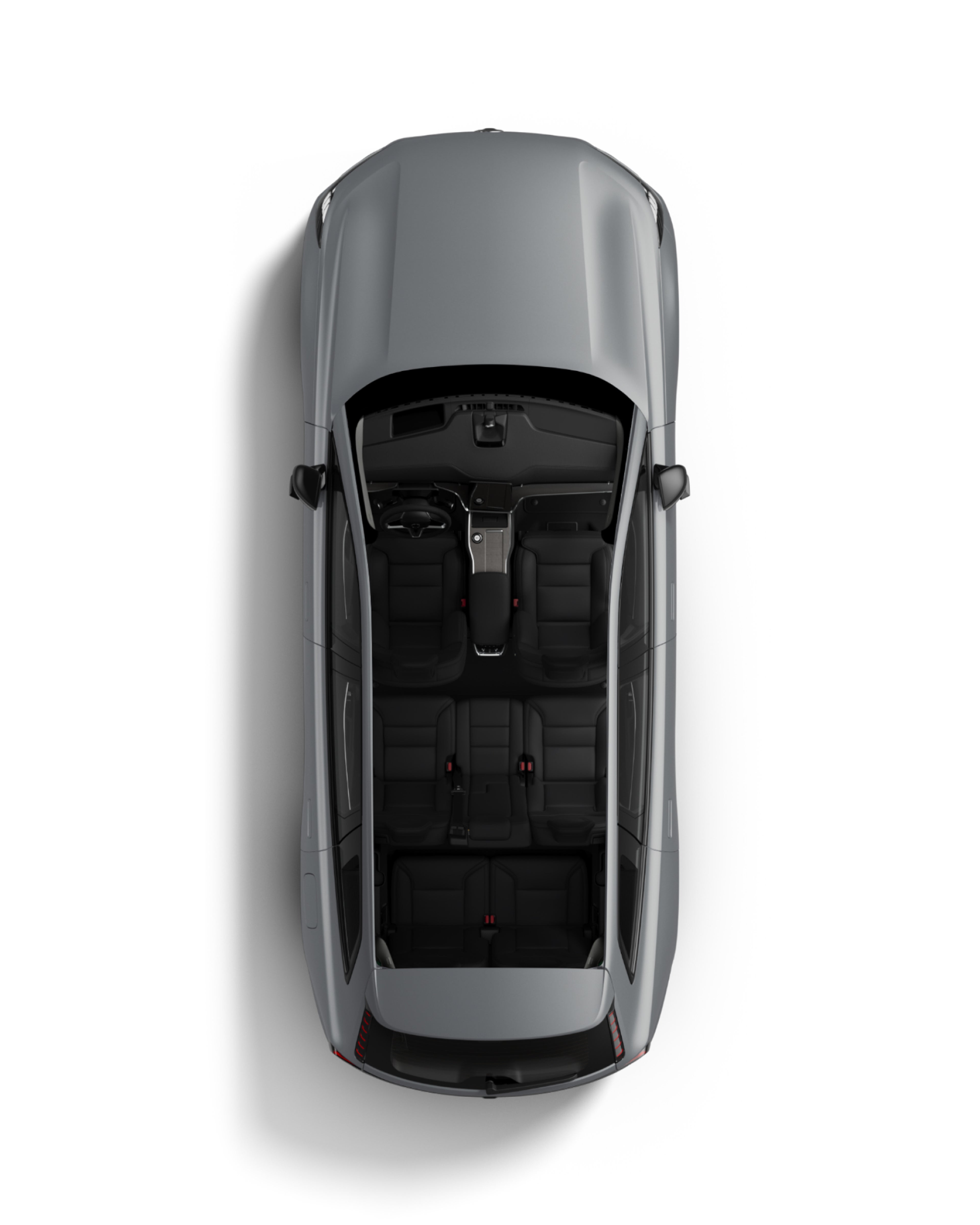 EX90 7 nəfərlik salonun quşbaxışı.