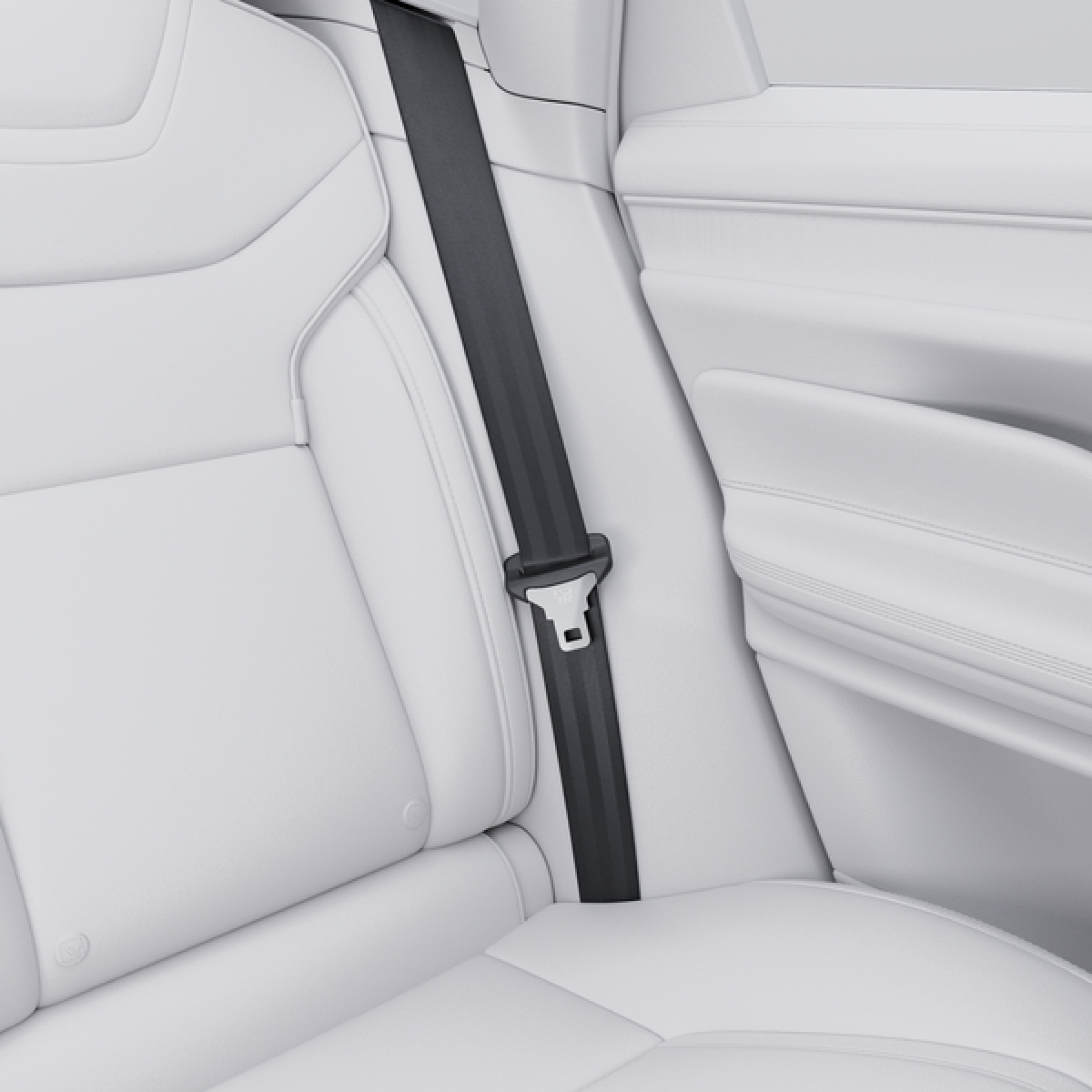 Display in een Volvo ES90 dat de functie 'Protective Safety' demonstreert.