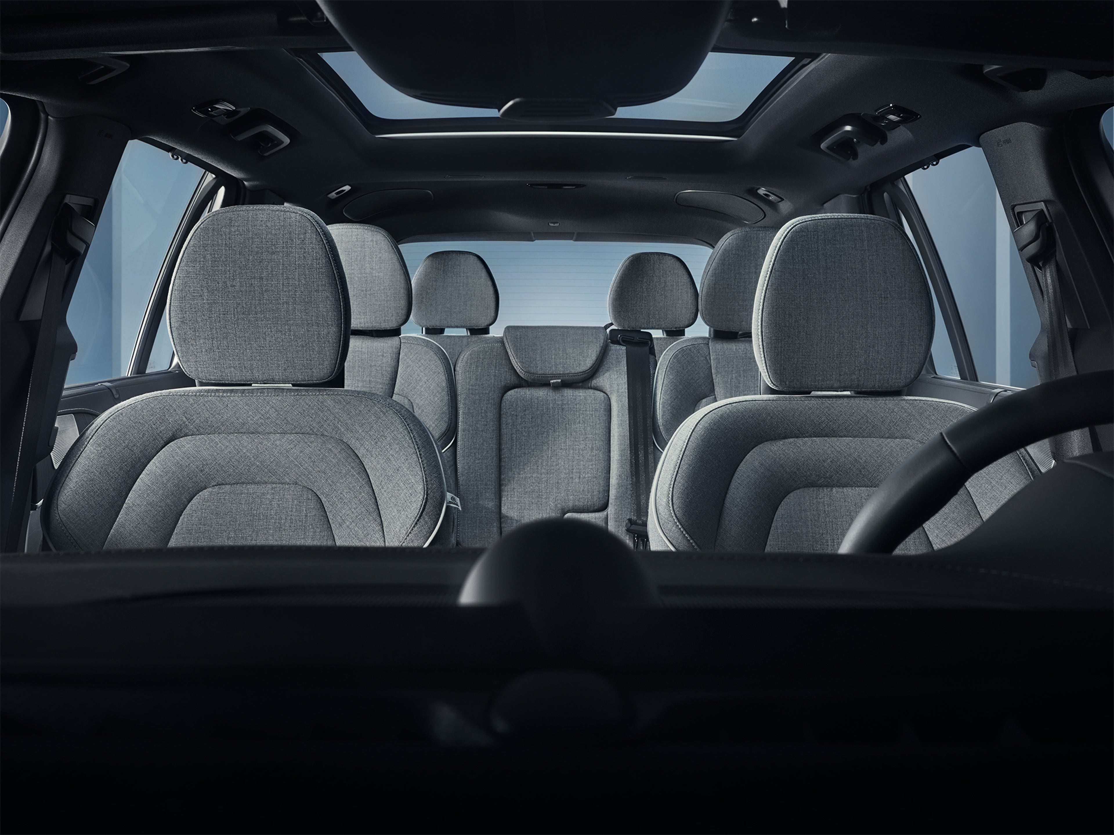 Roomy and comfortable cabin interior of Volvo XC90 Recharge.