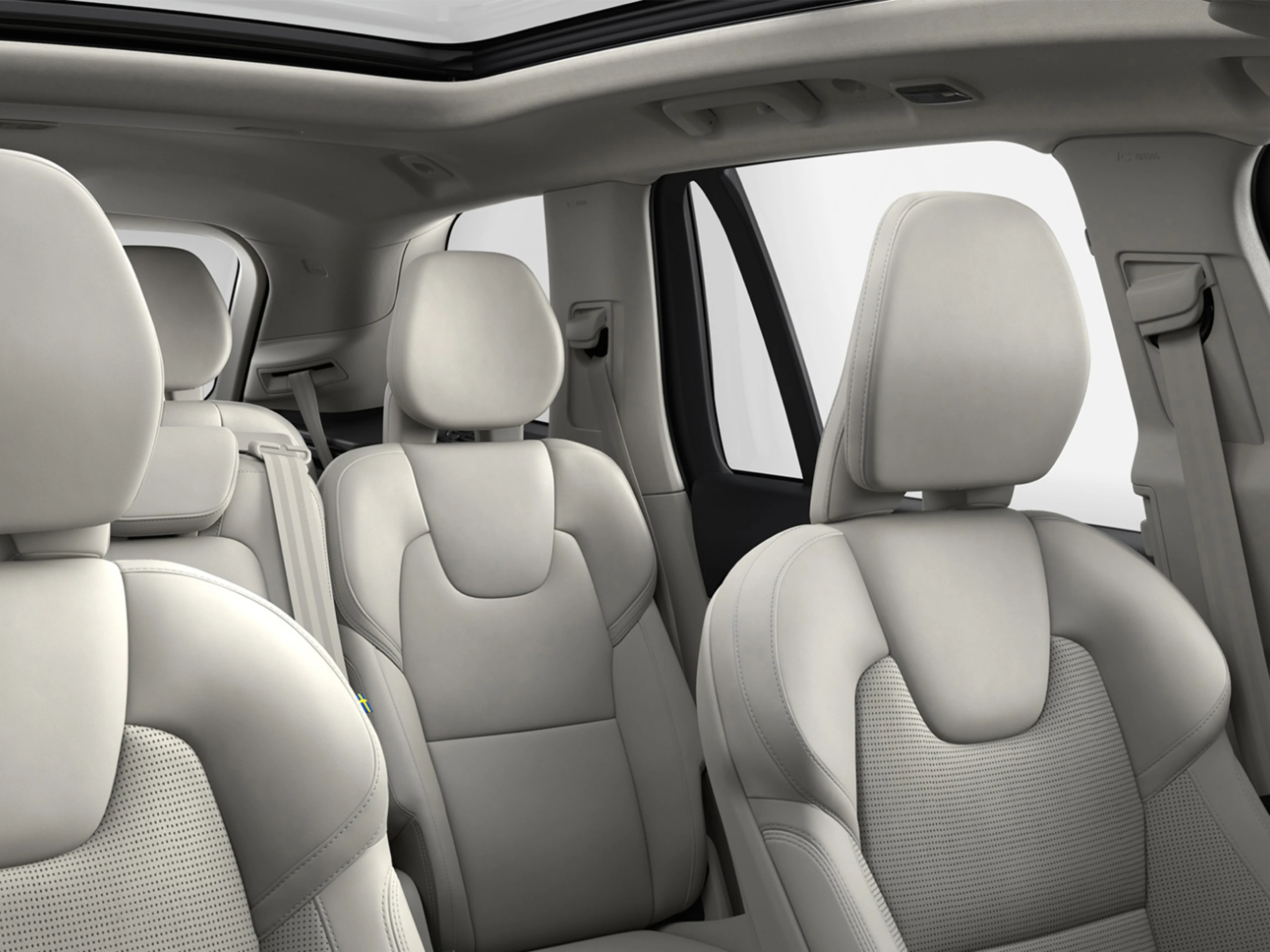 Cabin interior of Volvo XC90 SUV.
