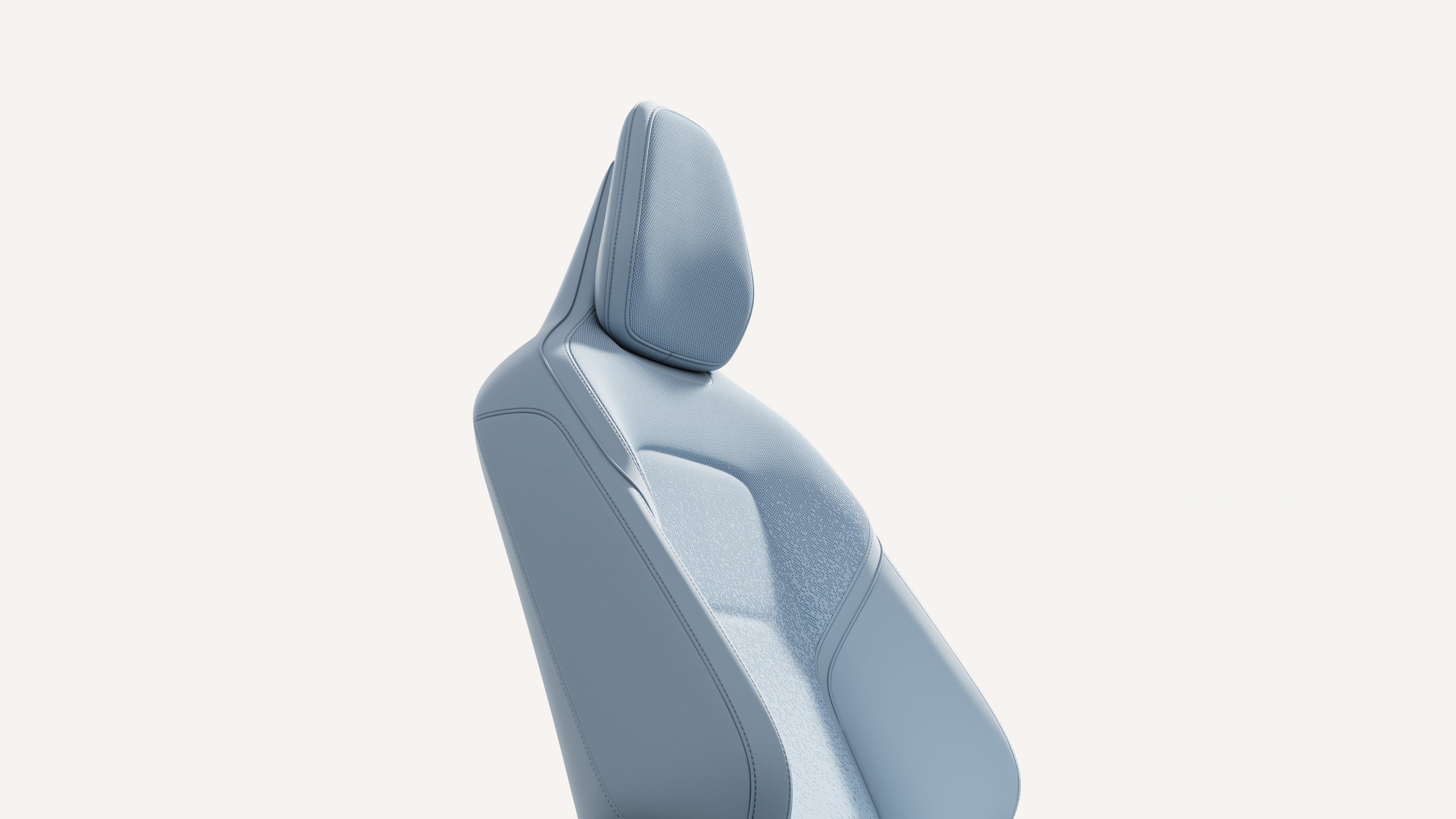 Close-up of the front seat upholstery in the Volvo EX30.
