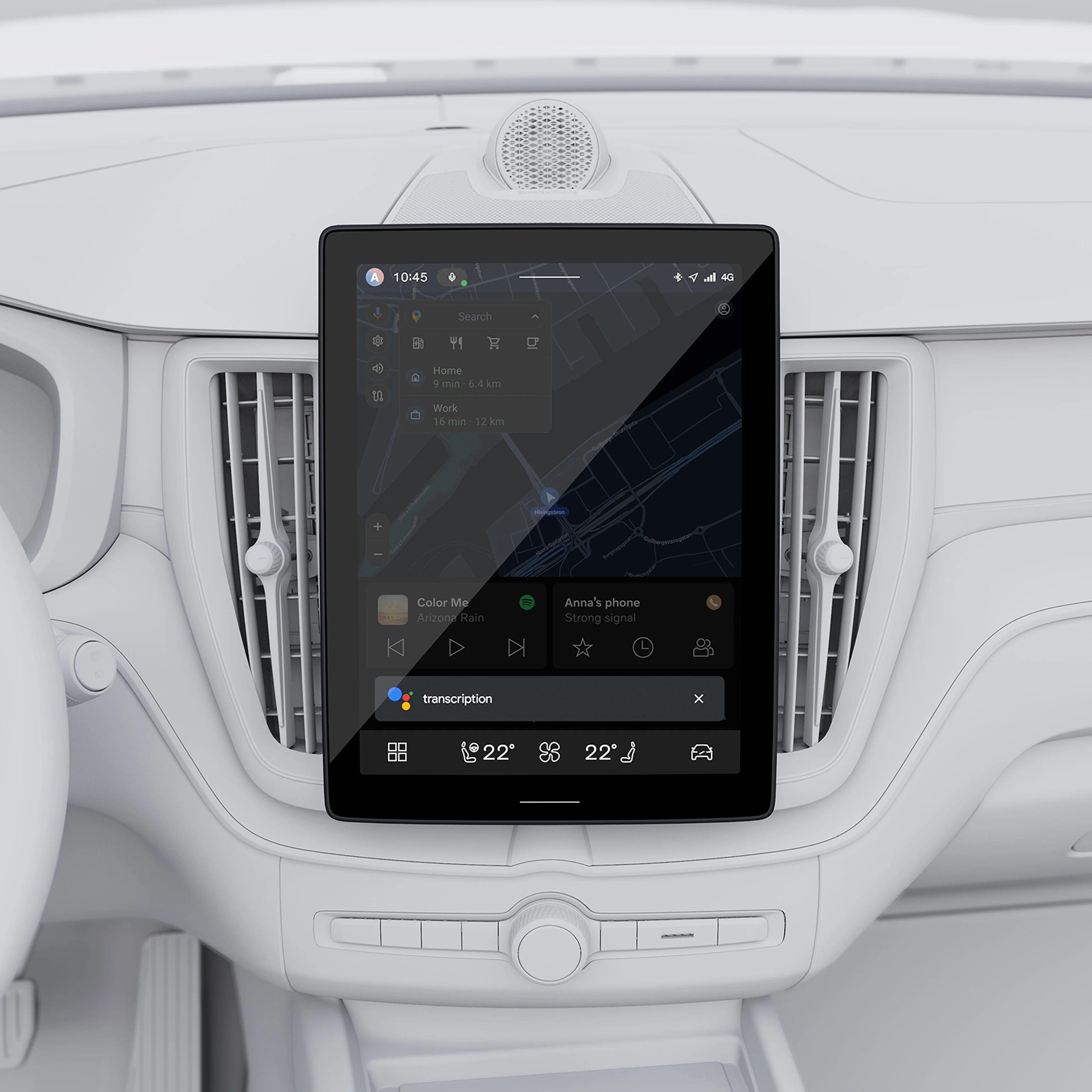 Control vocal hands-free activat de Google Assistant din Volvo XC60 plug-in hybrid.