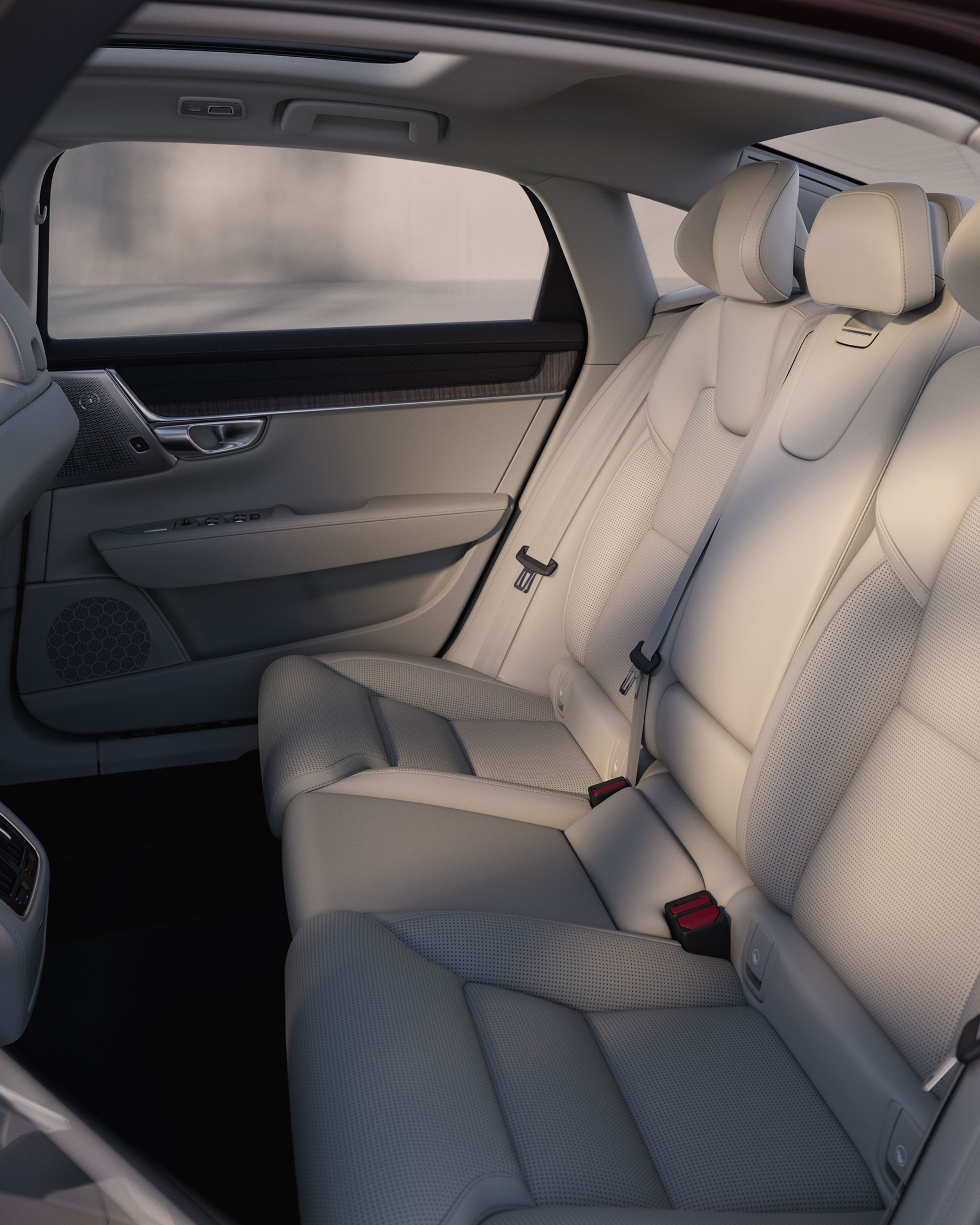 The rear seat of the Volvo S90