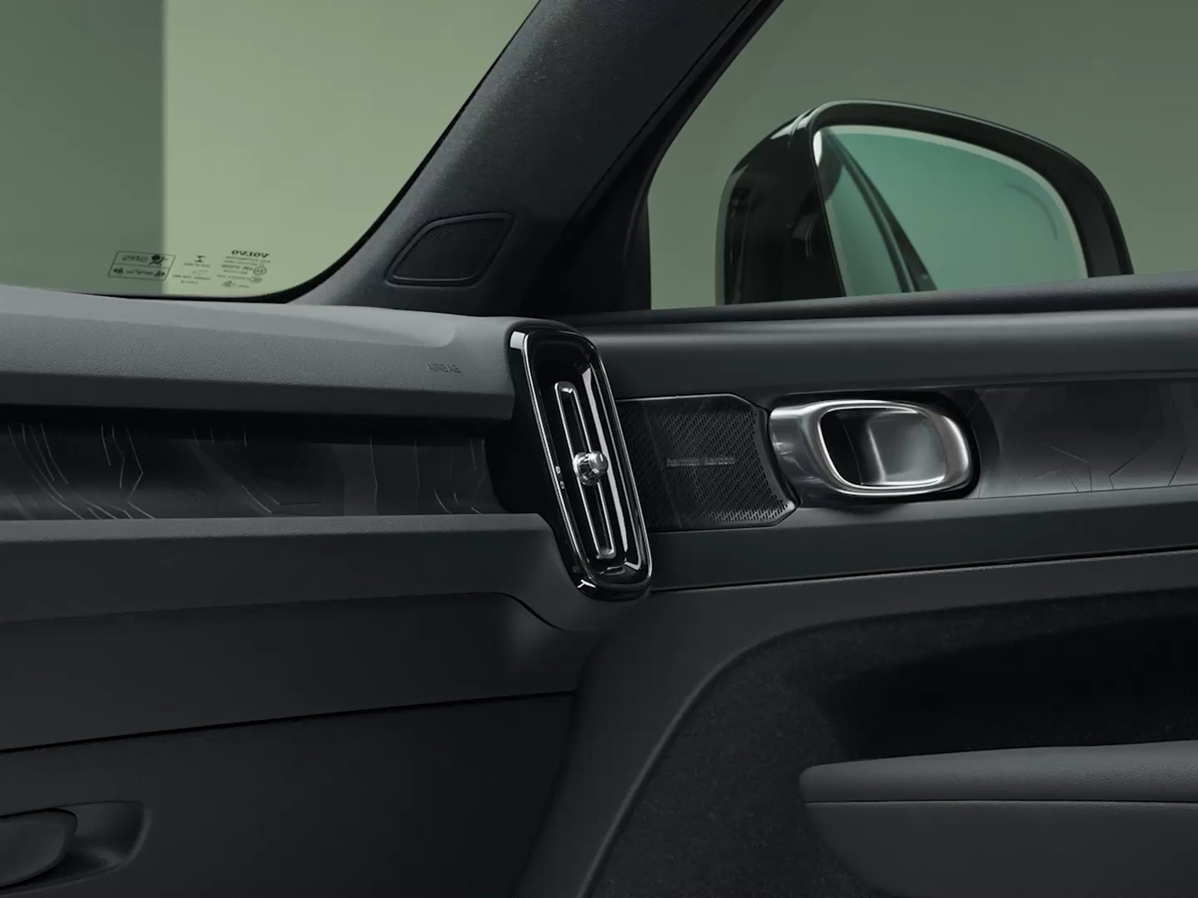 The eye-catching decor and a stylish air vent featured in the fully electric Volvo EX40.
