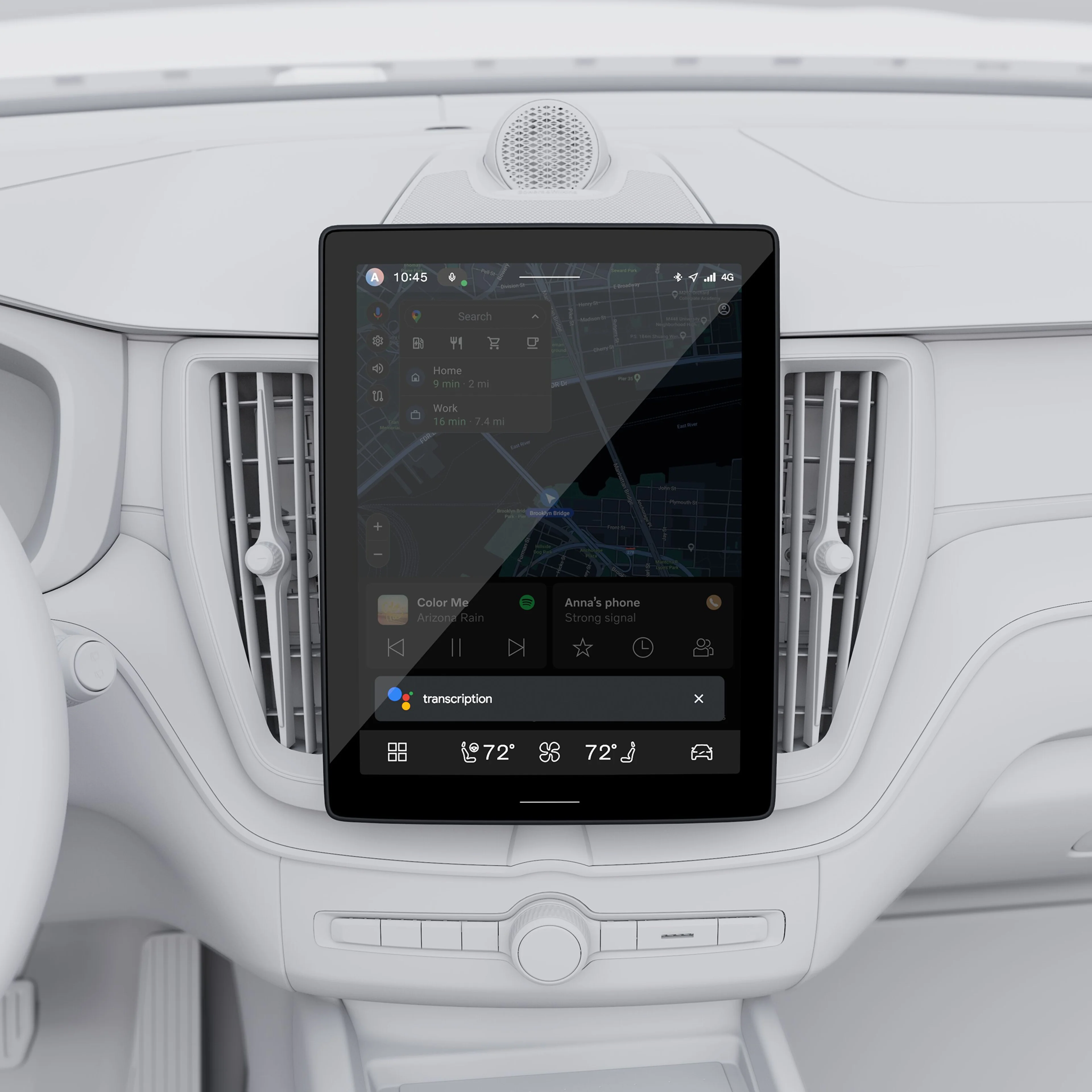 Hands-free voice control enabled by Google Assistant in the Volvo XC60 plug-in hybrid.