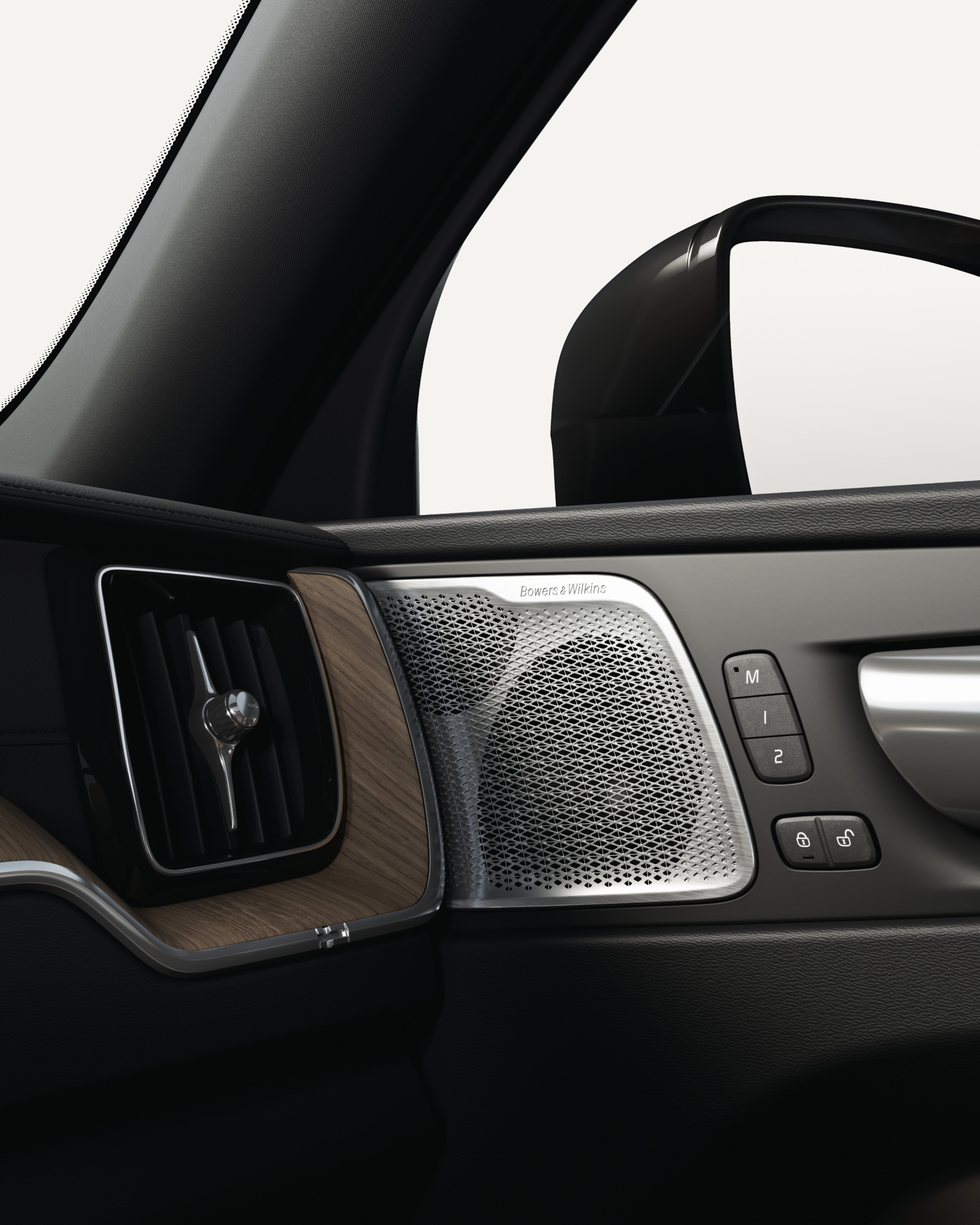 Close-up of the Volvo XC60 Bowers & Wilkins speaker