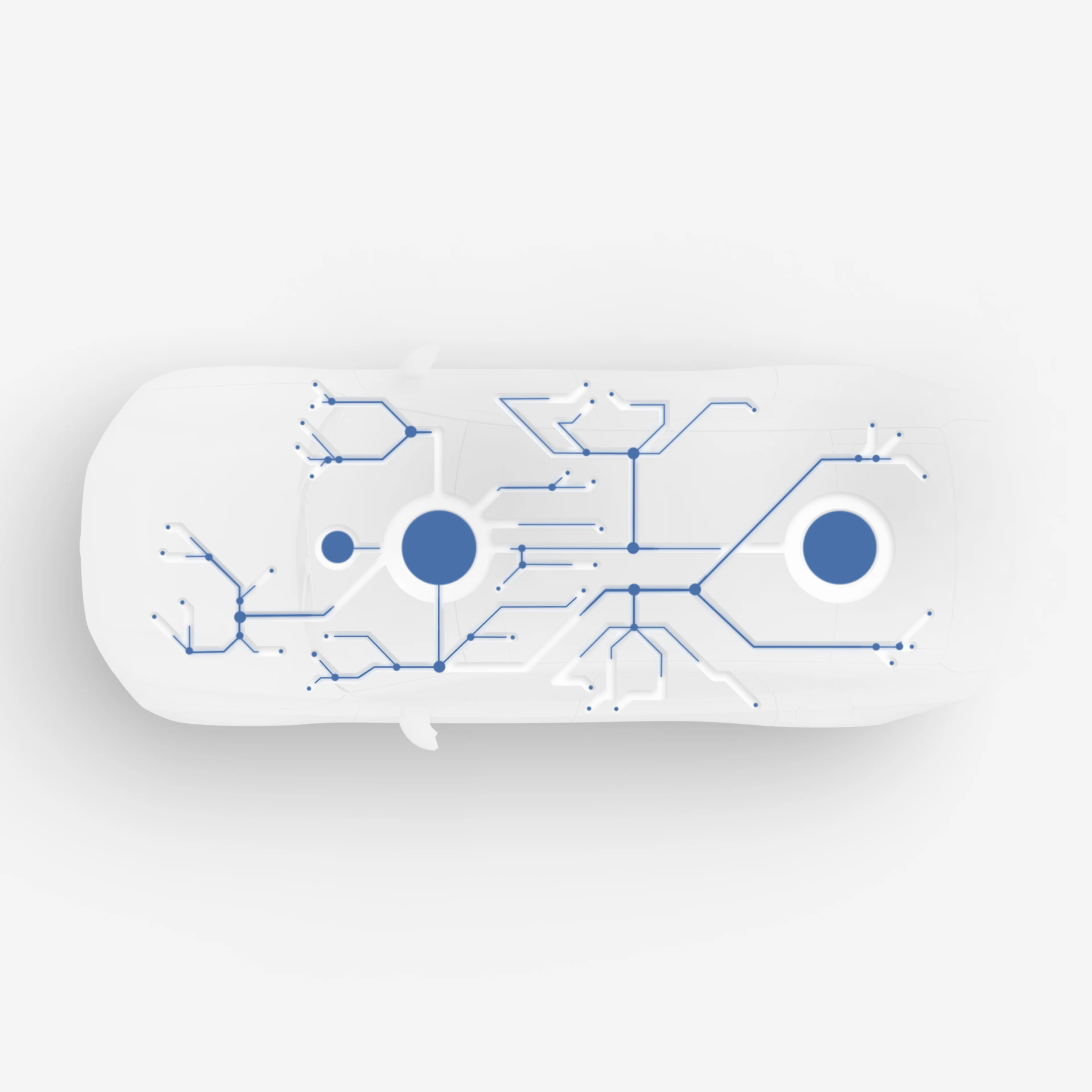 Nahaufnahme eines Qualcomm Snapdragon-Chips, der das fortschrittliche Core-Computing-System des Volvo ES90 darstellt.