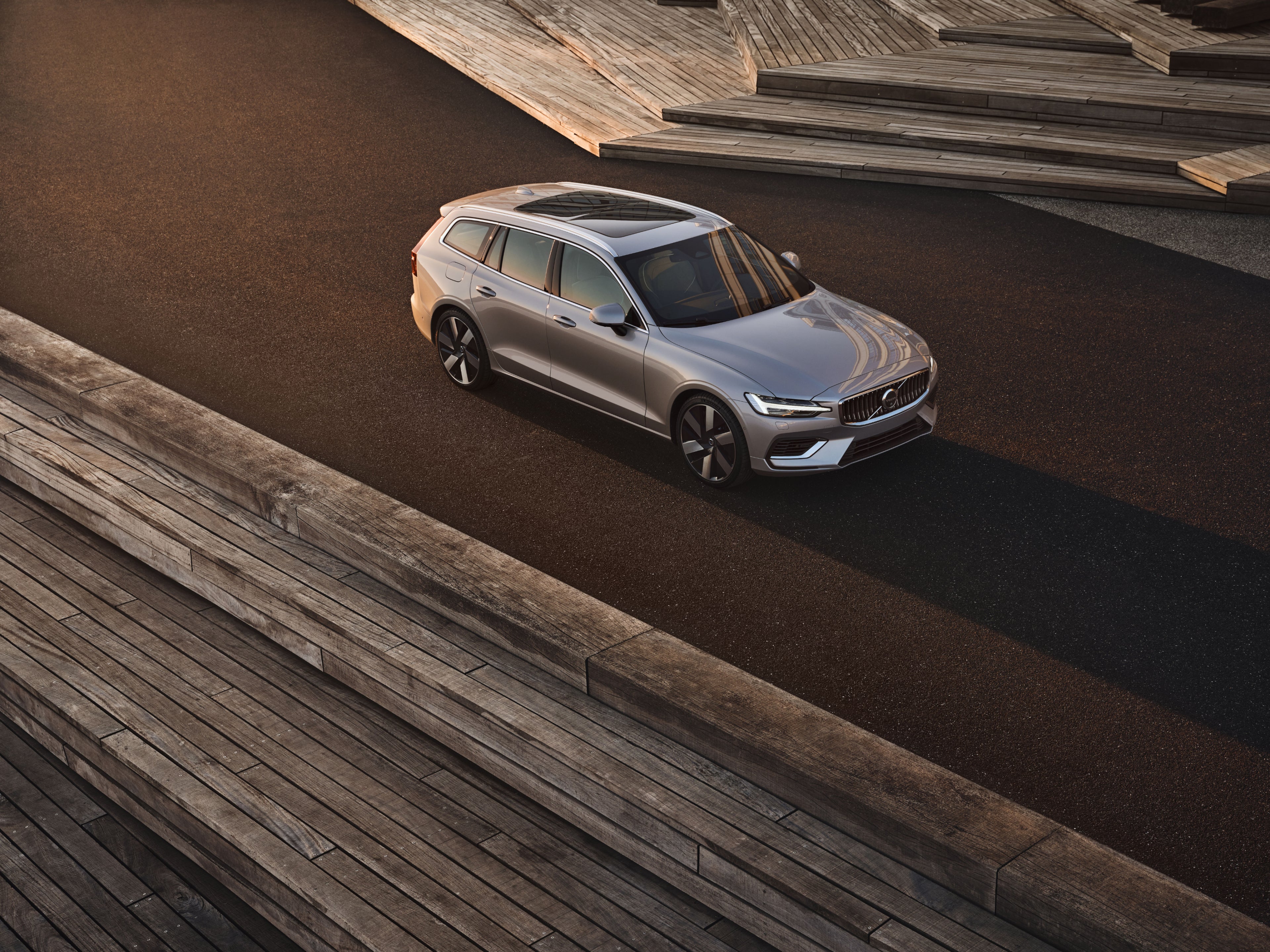 Image showing a Volvo V60 driving along a road.