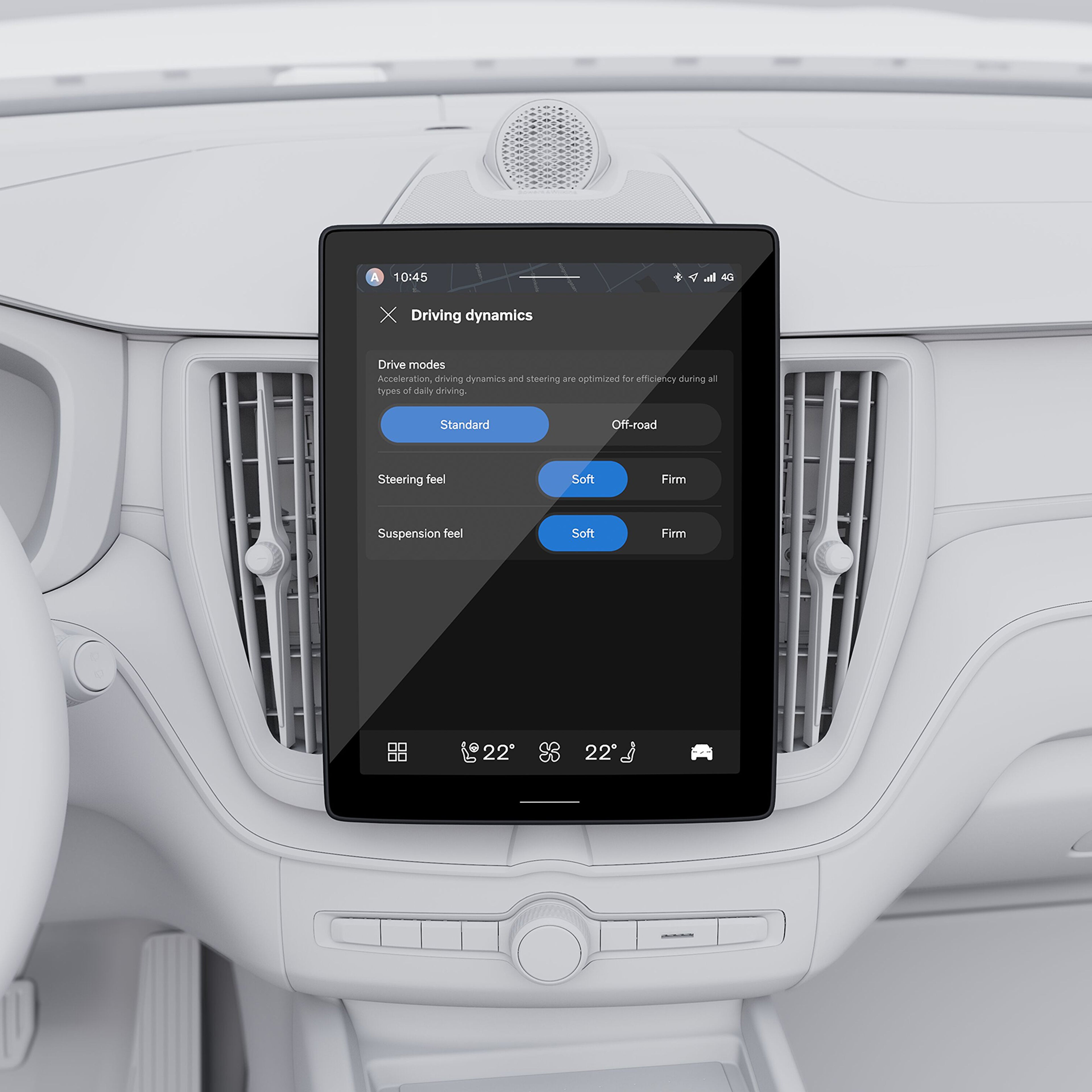 Center display showing the five different drive modes in the Volvo XC60.