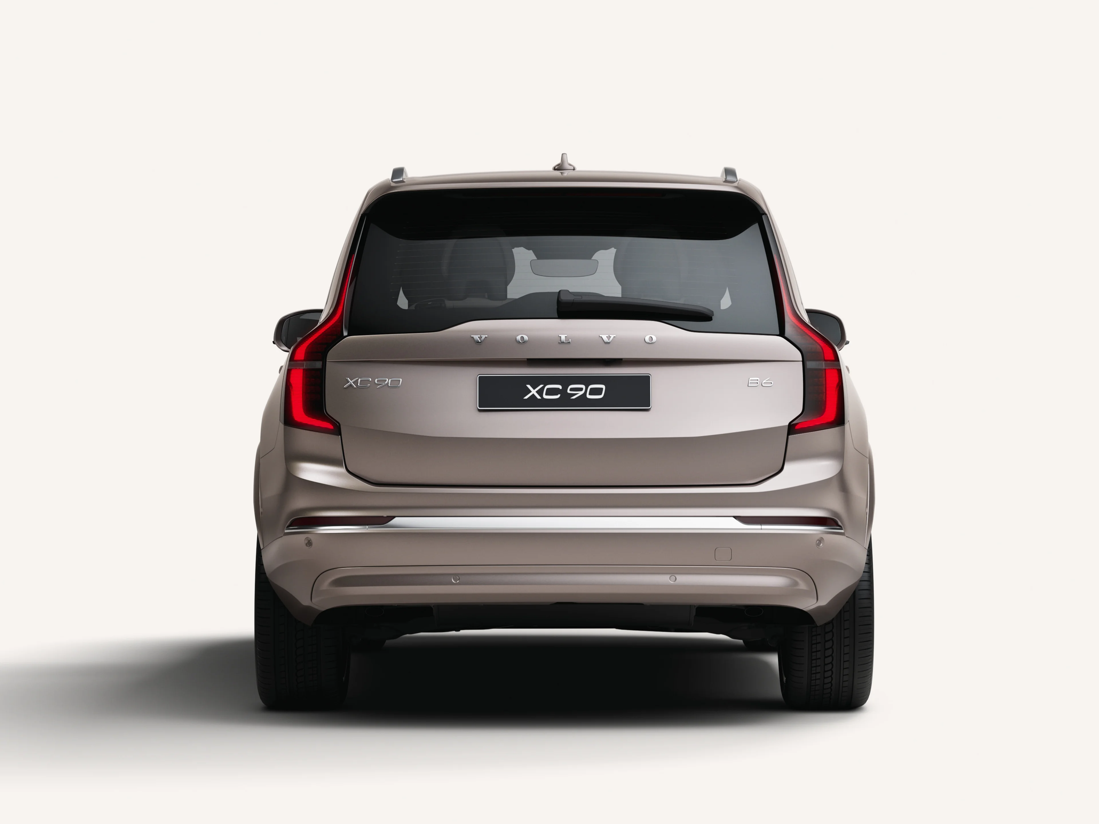 Rear view of the Volvo XC90 in a white studio environment.
