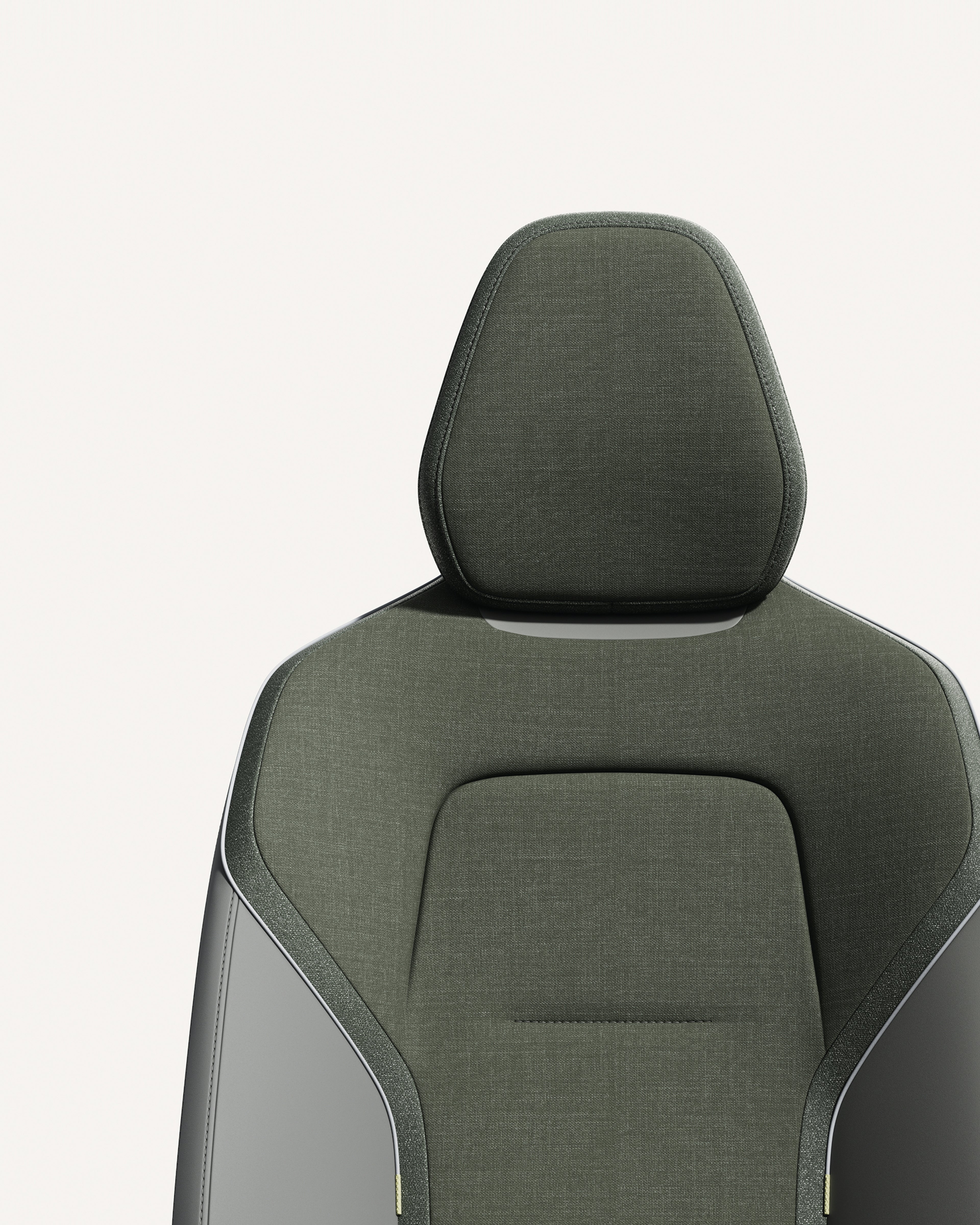 Volvo EX30 seat in material Pine with ergonomic design and sleek contours.