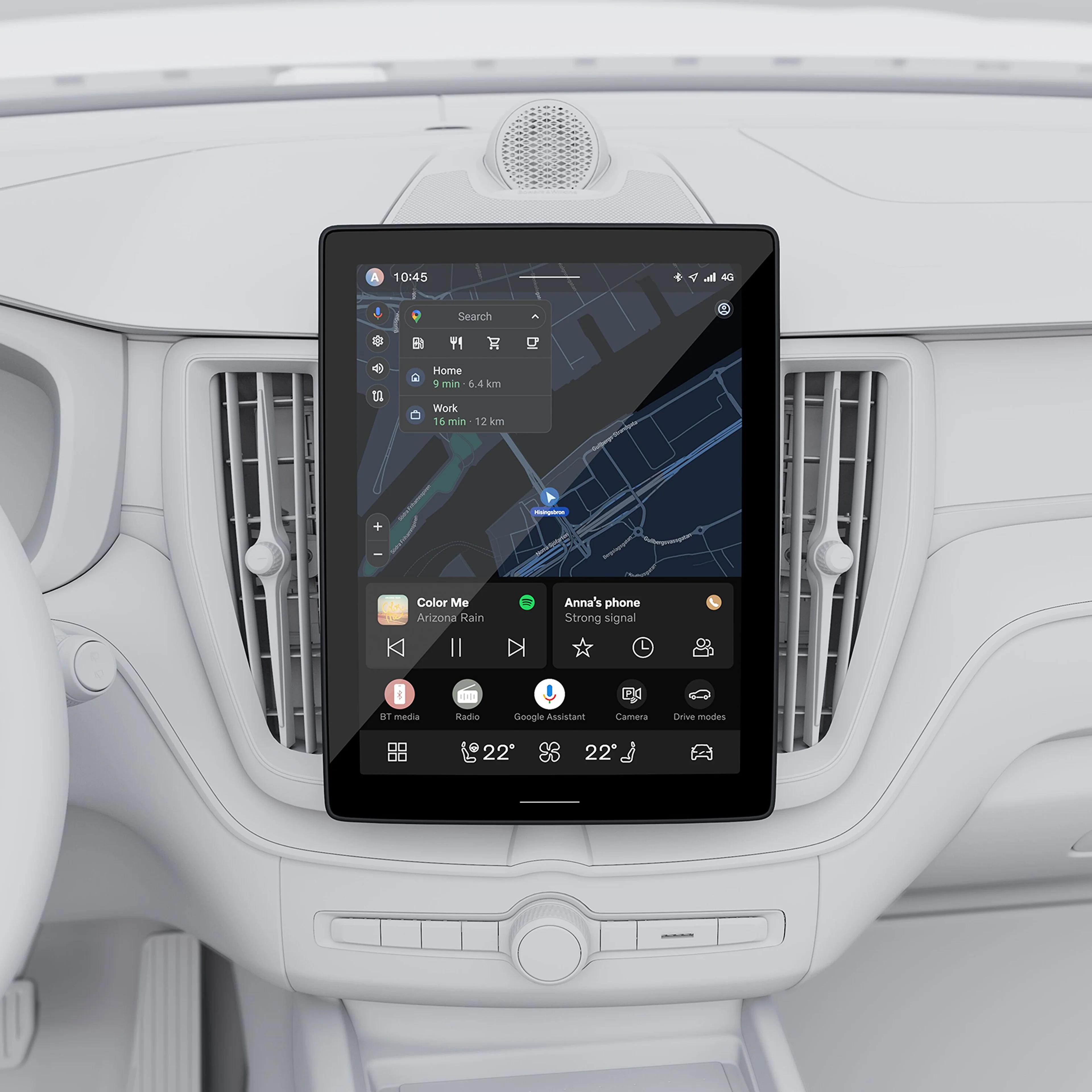O imagine care arată ecranul principal al afișajului central din Volvo XC60.