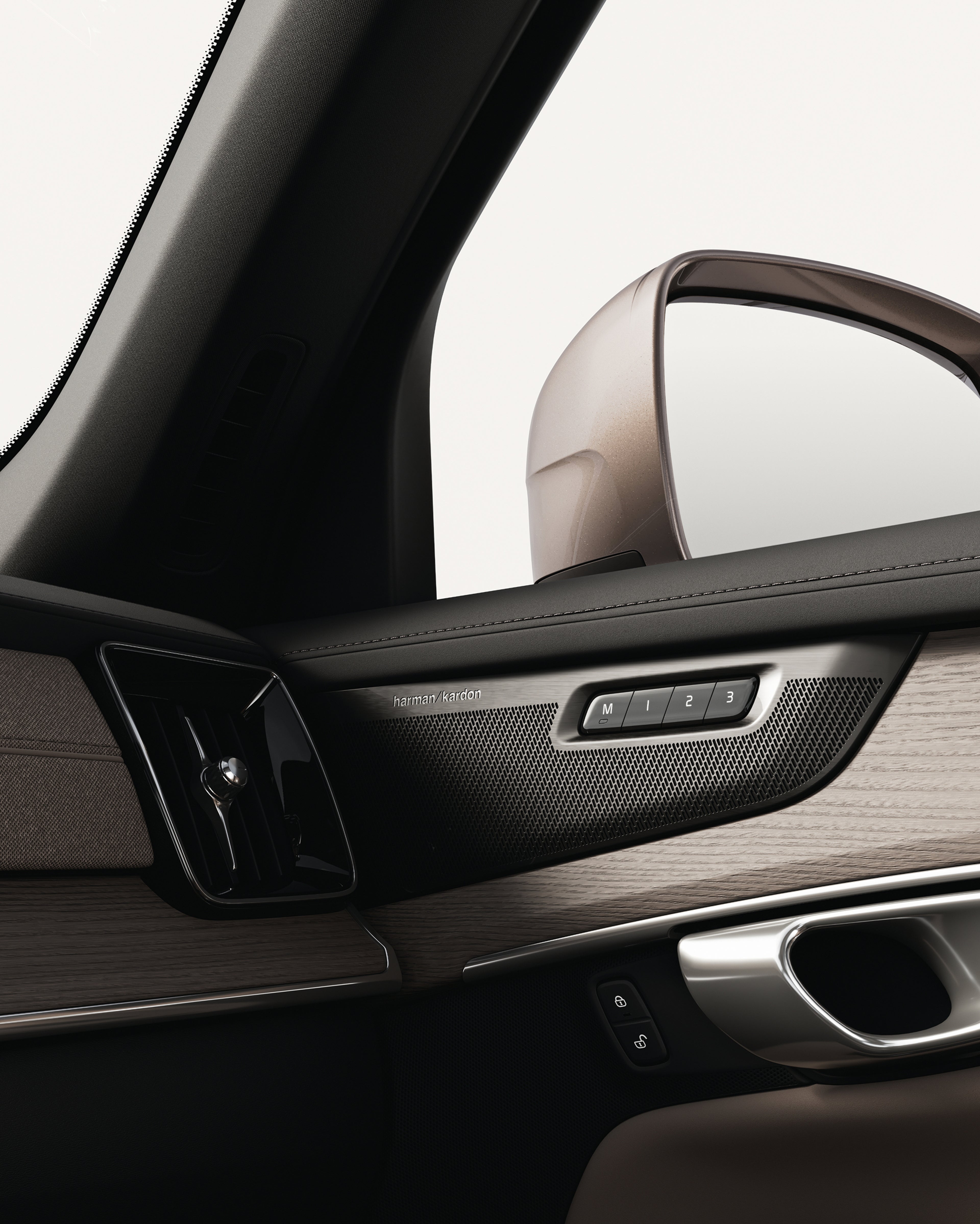 Close-up of the Volvo XC90 Harman/Kardon speaker speaker