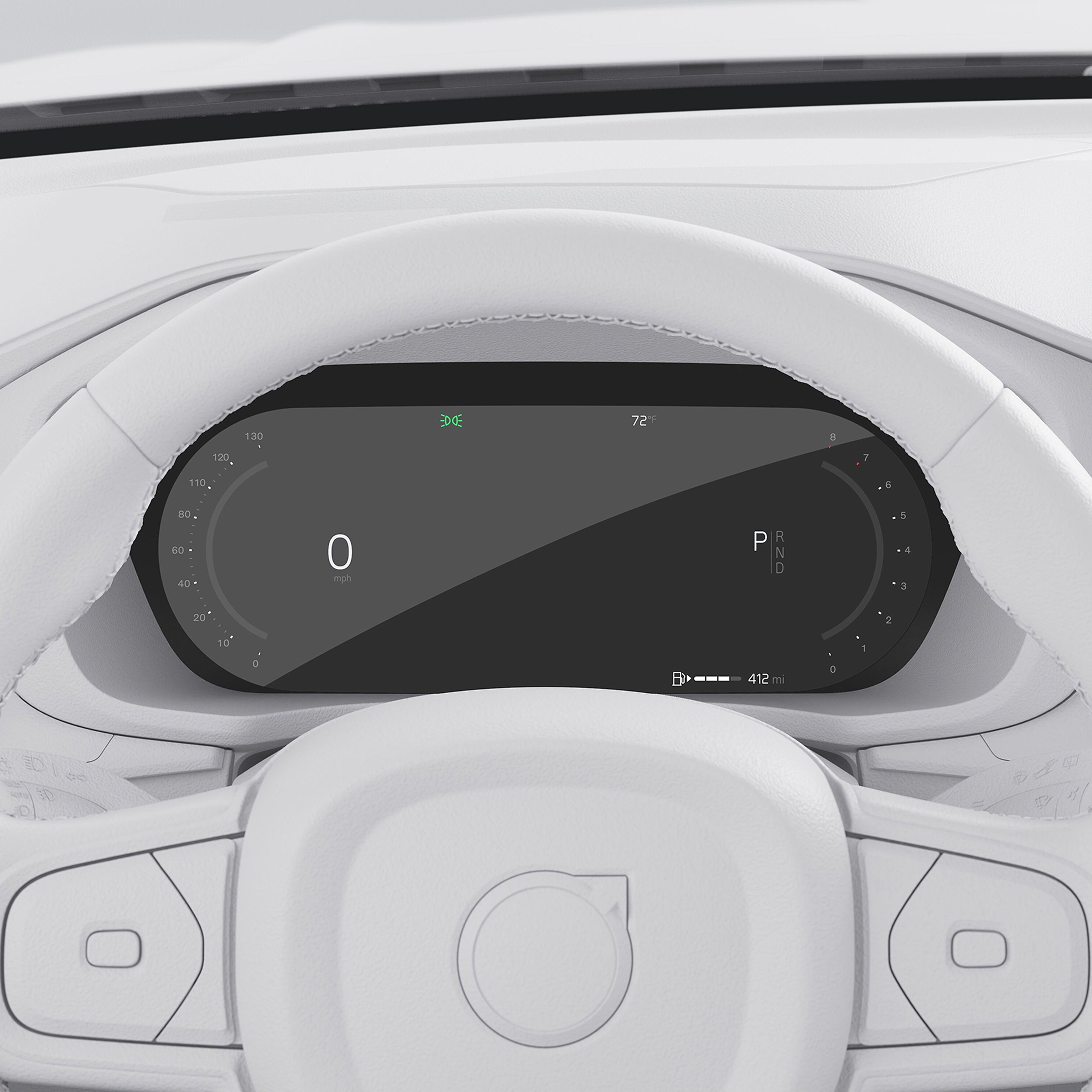 Close-up of the driver display in the Volvo XC60
