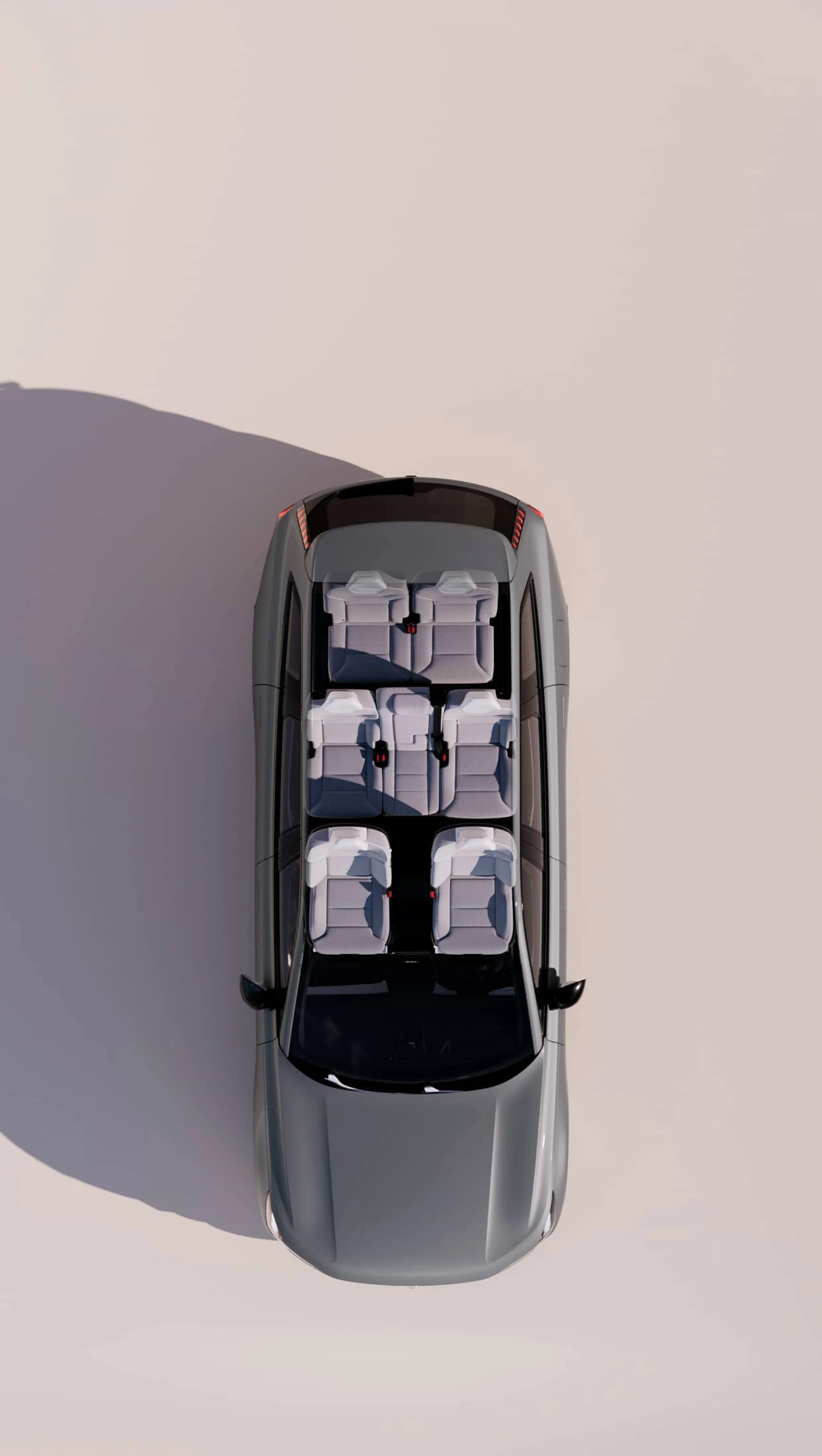 Volvo EX90 panoramic roof from above