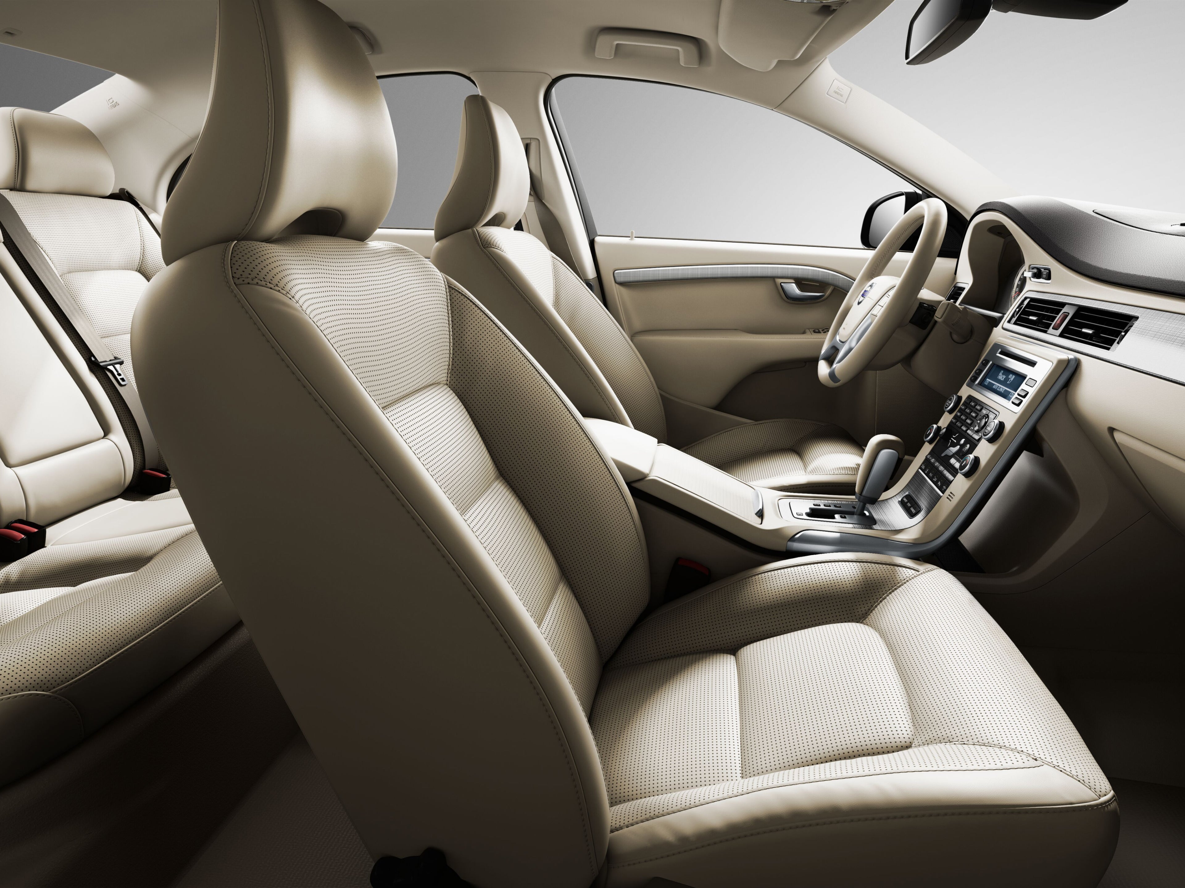 The interior of a Volvo S80.