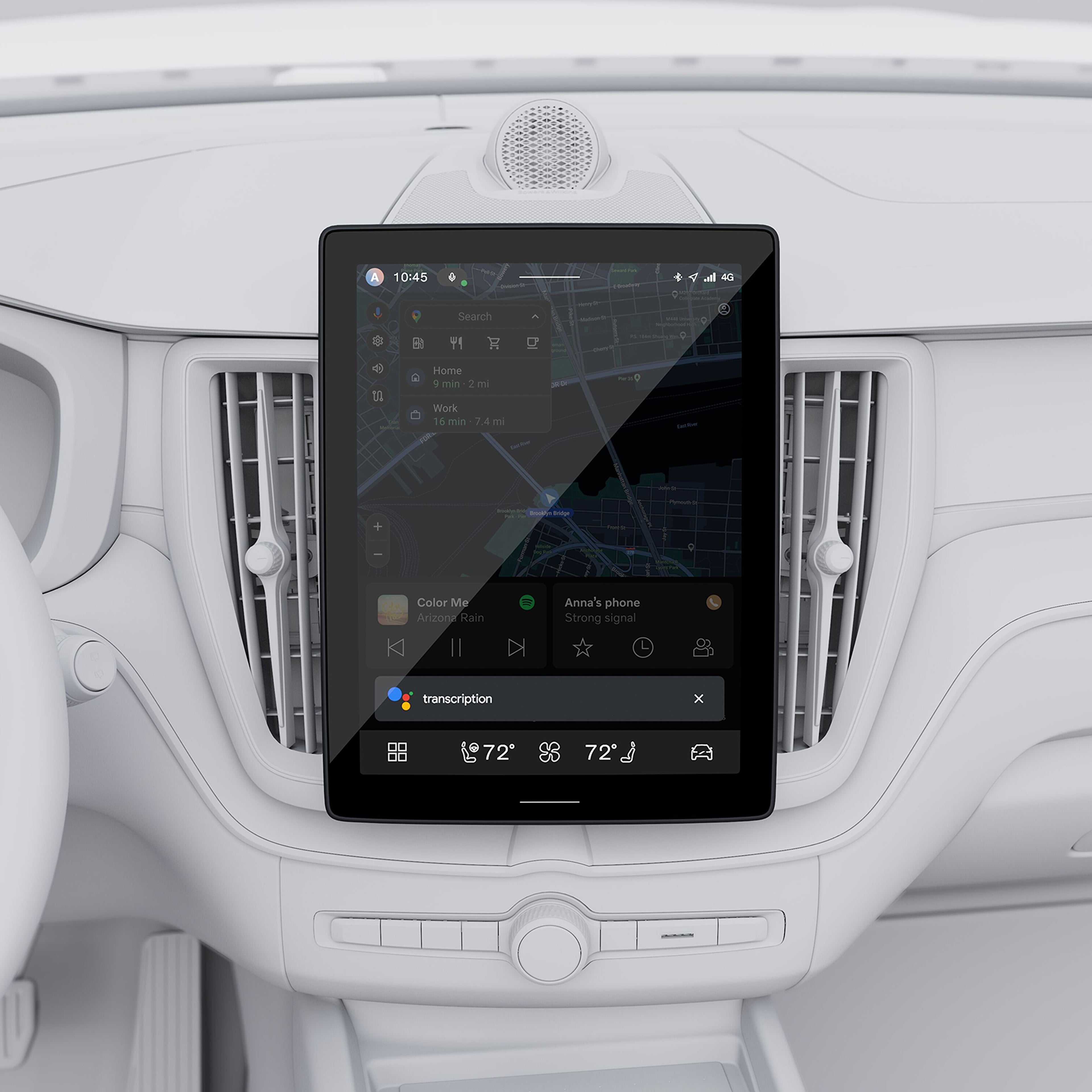 Hands-free voice control enabled by Google Assistant in the Volvo XC60.