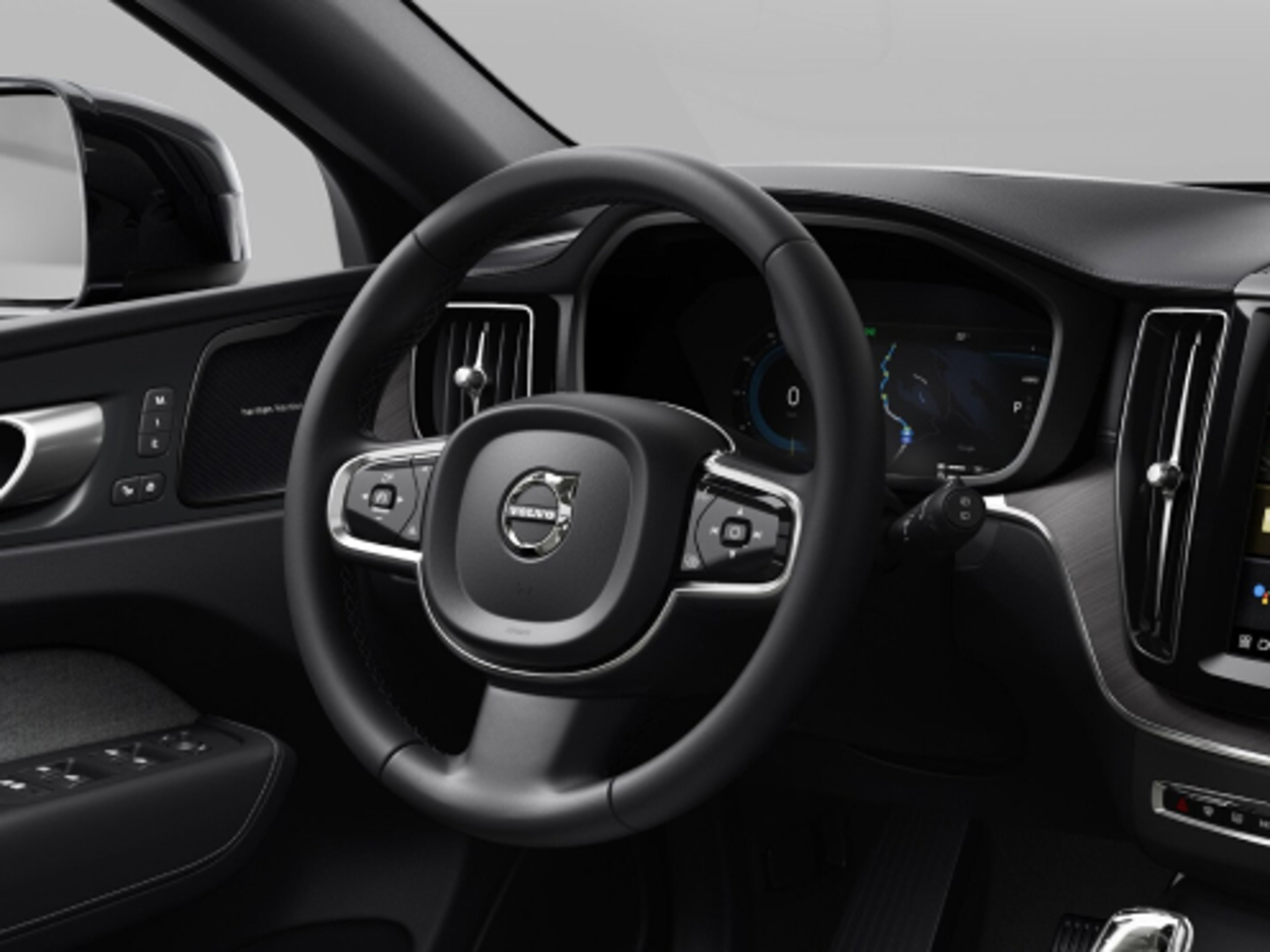An image of the tailored and heated steering wheel in the Volvo XC60.