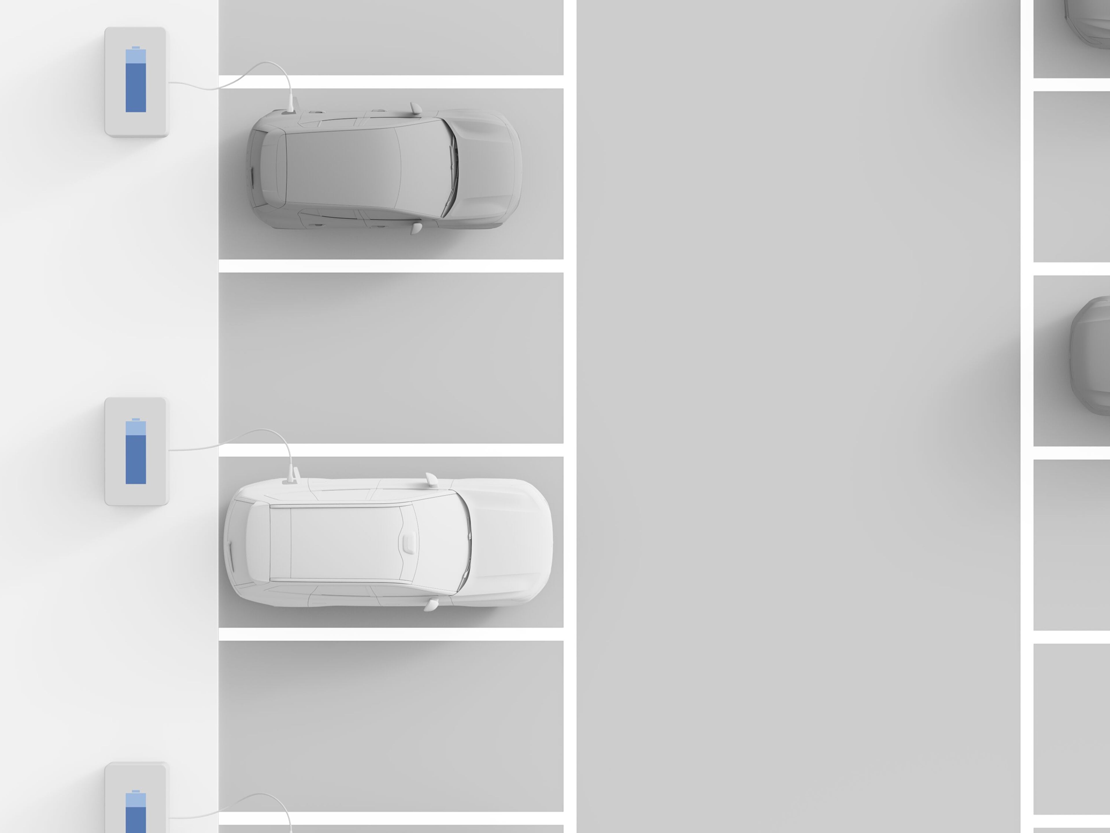 An image showcasing a Volvo car plugged in at a charging station.