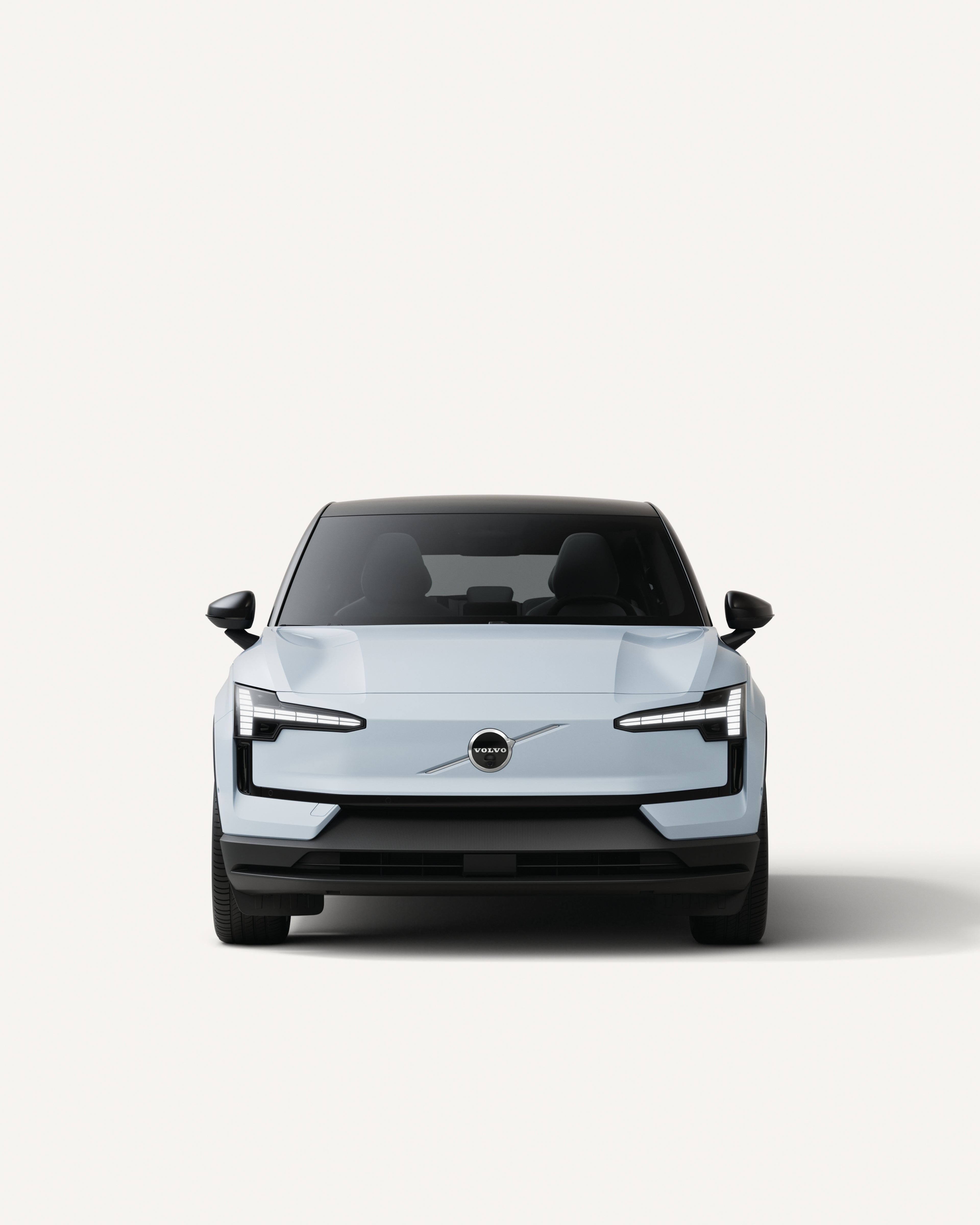 Frontansicht des vollelektrischen Volvo EX30.