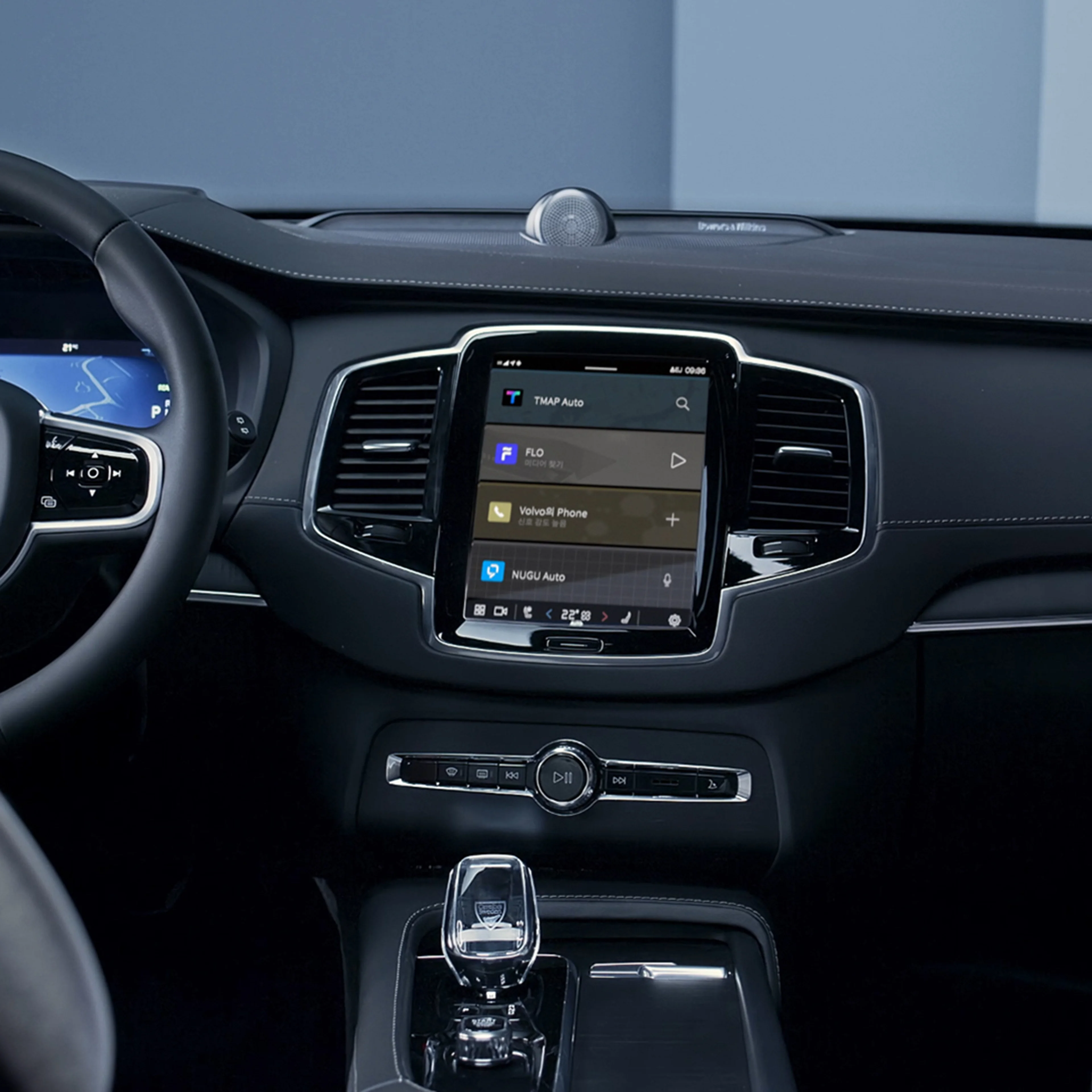 Cabin interior of Volvo XC90 SUV.