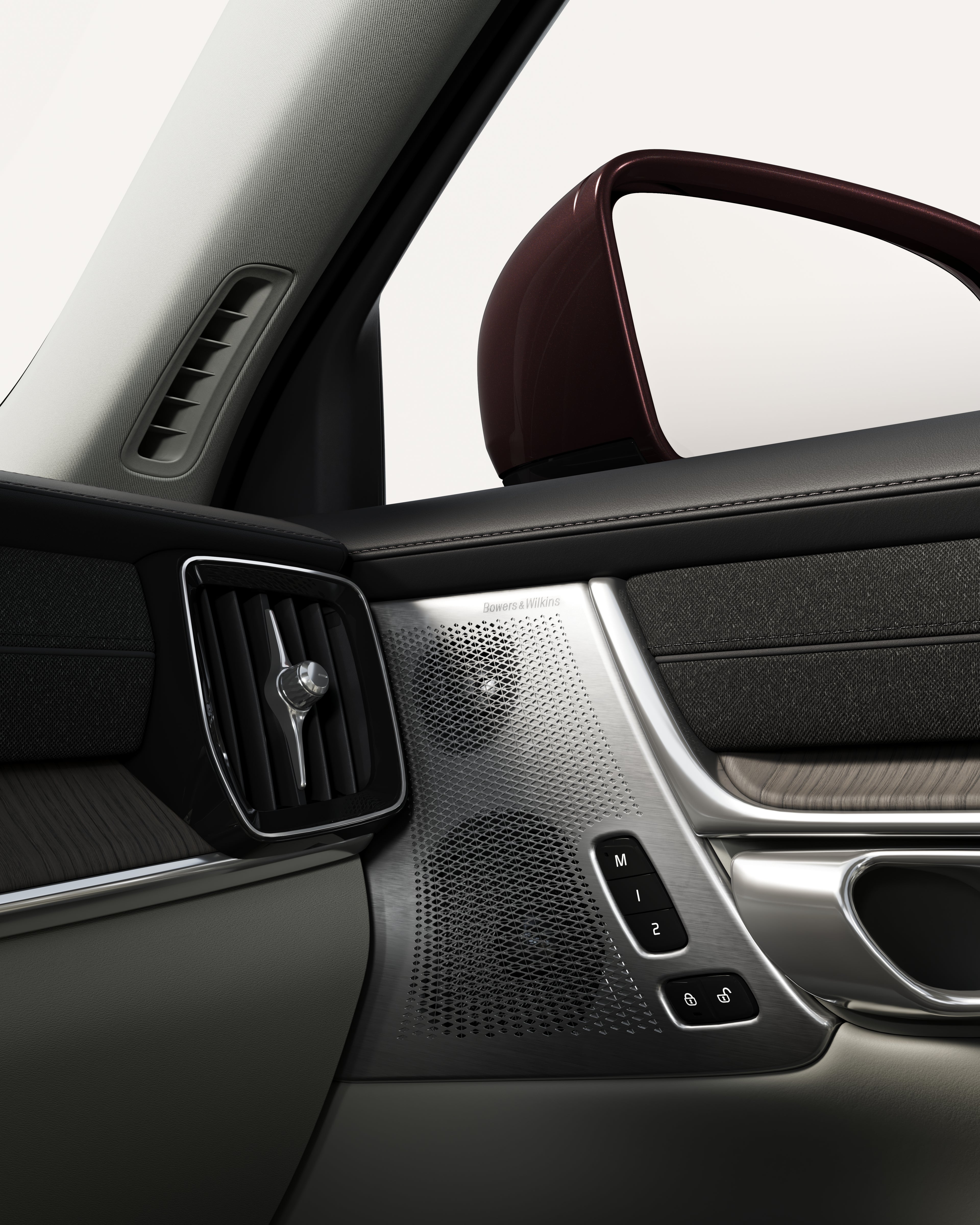Close-up of the Volvo S90 Bowers & Wilkins speaker