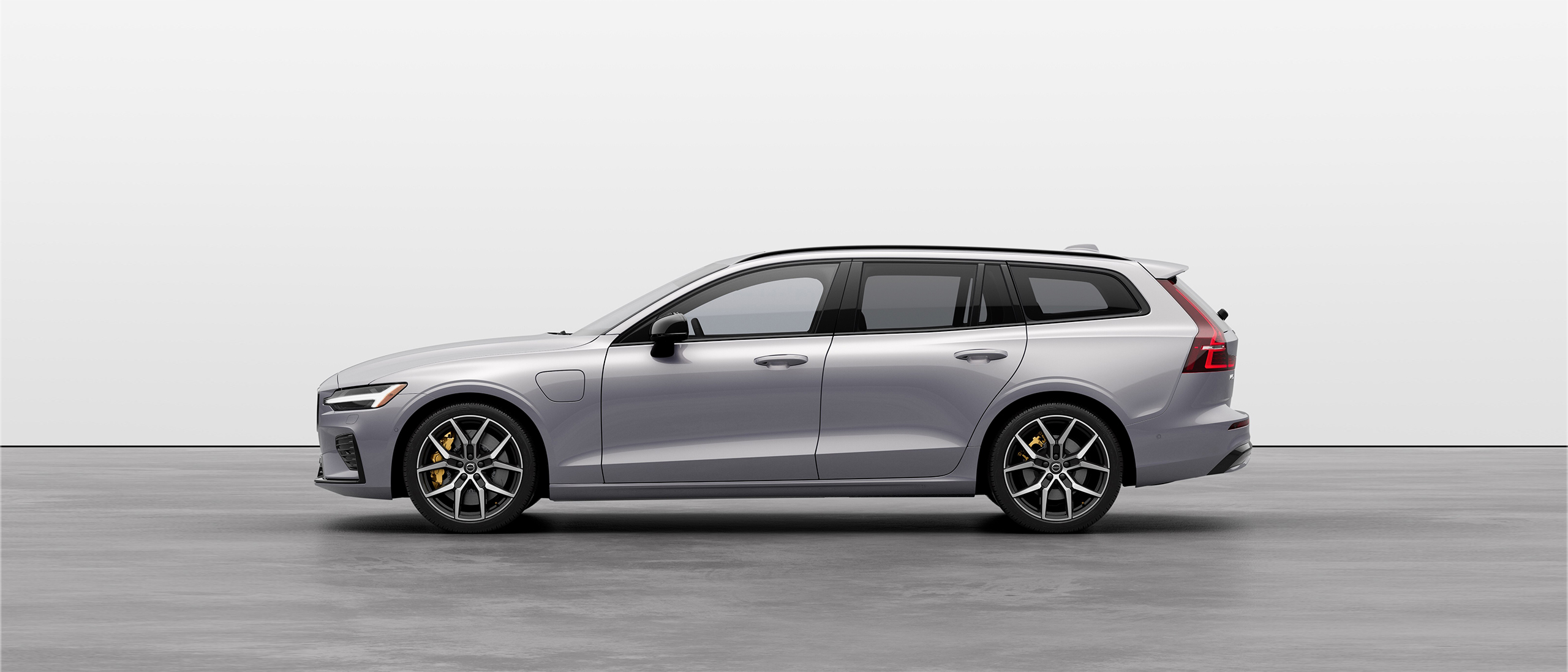 The side profile of a Volvo V60 Polestar Engineered wagon.