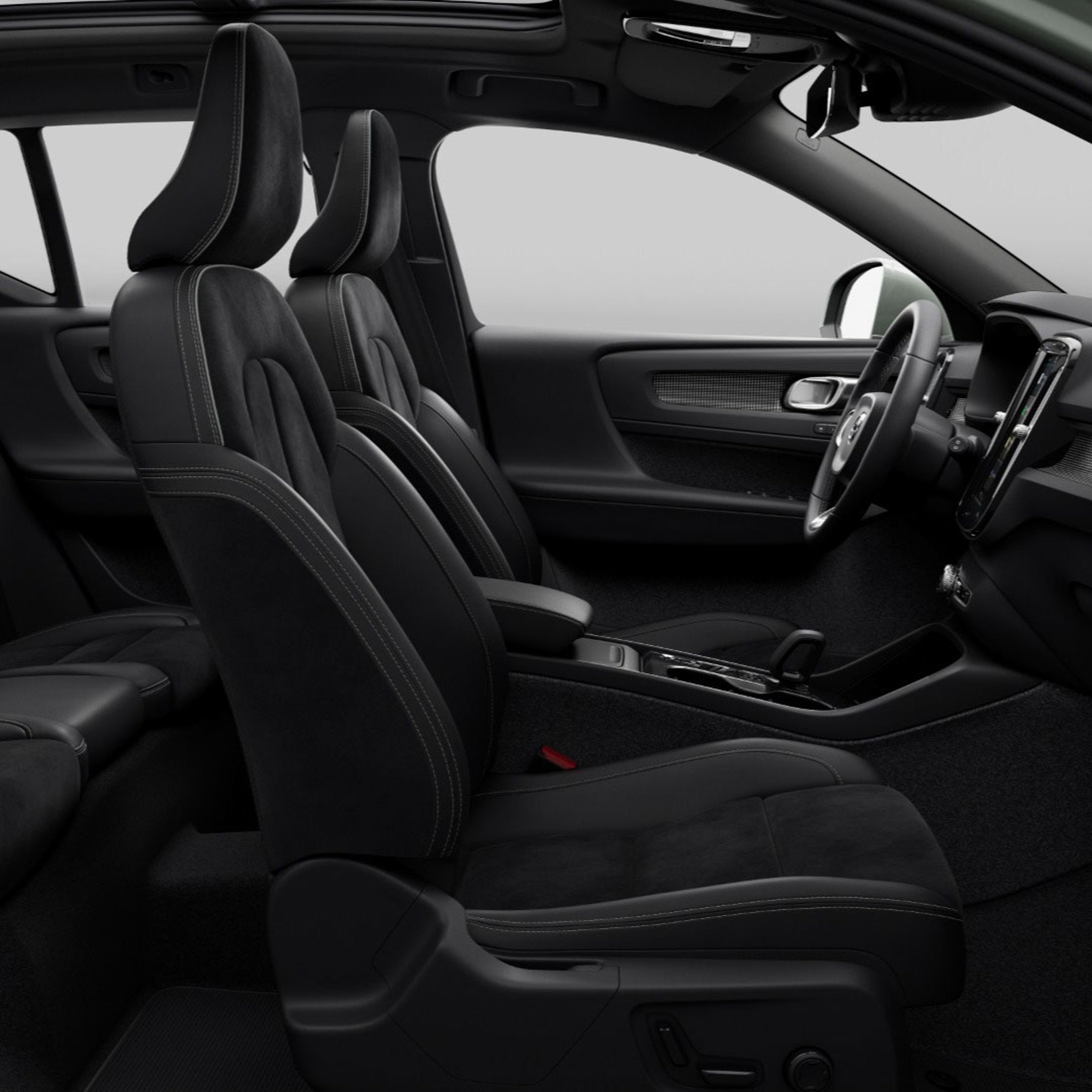 Volvo XC40 休旅車的內裝。