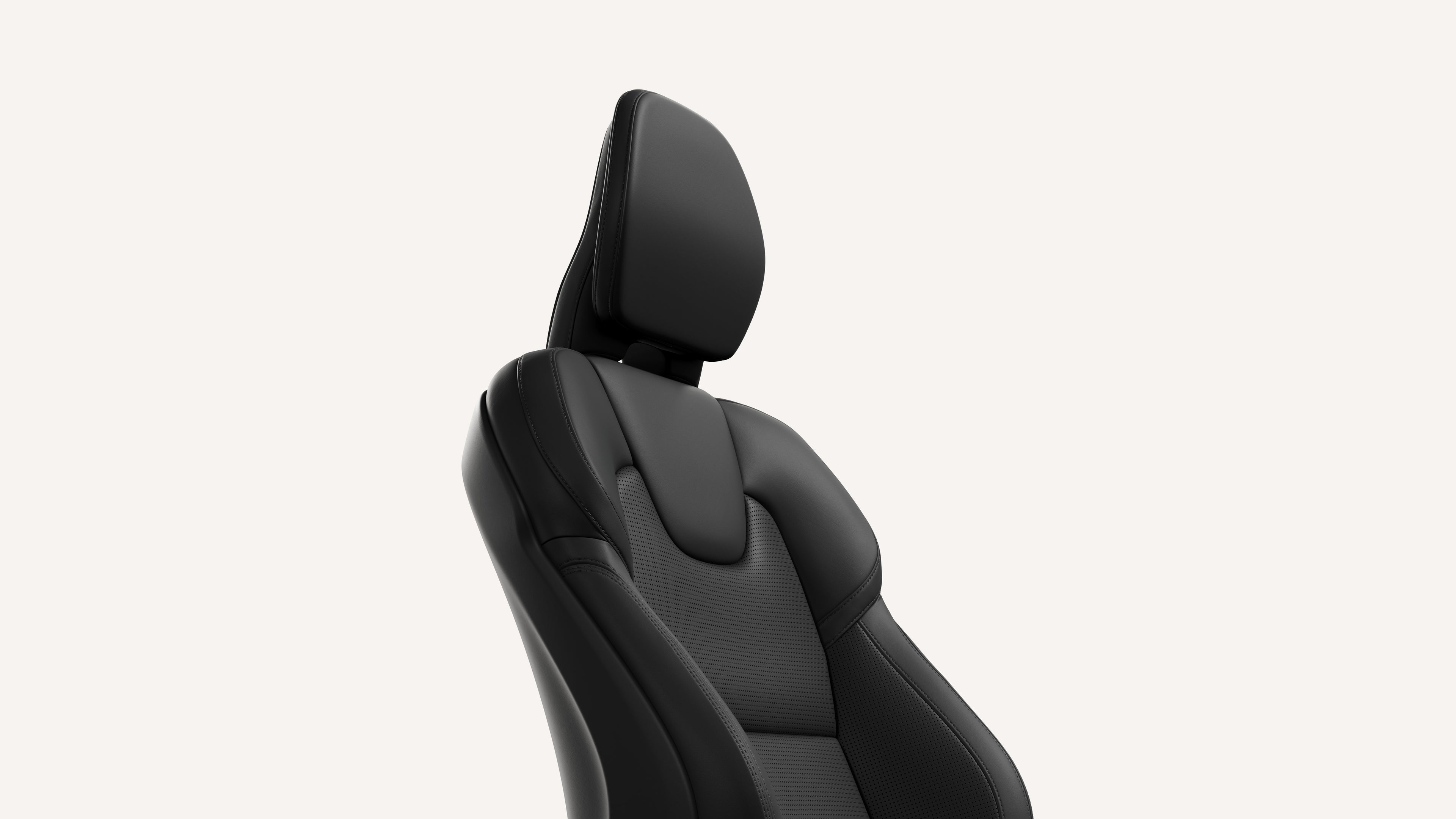 Close-up of the front seat upholstery in the Volvo V60.