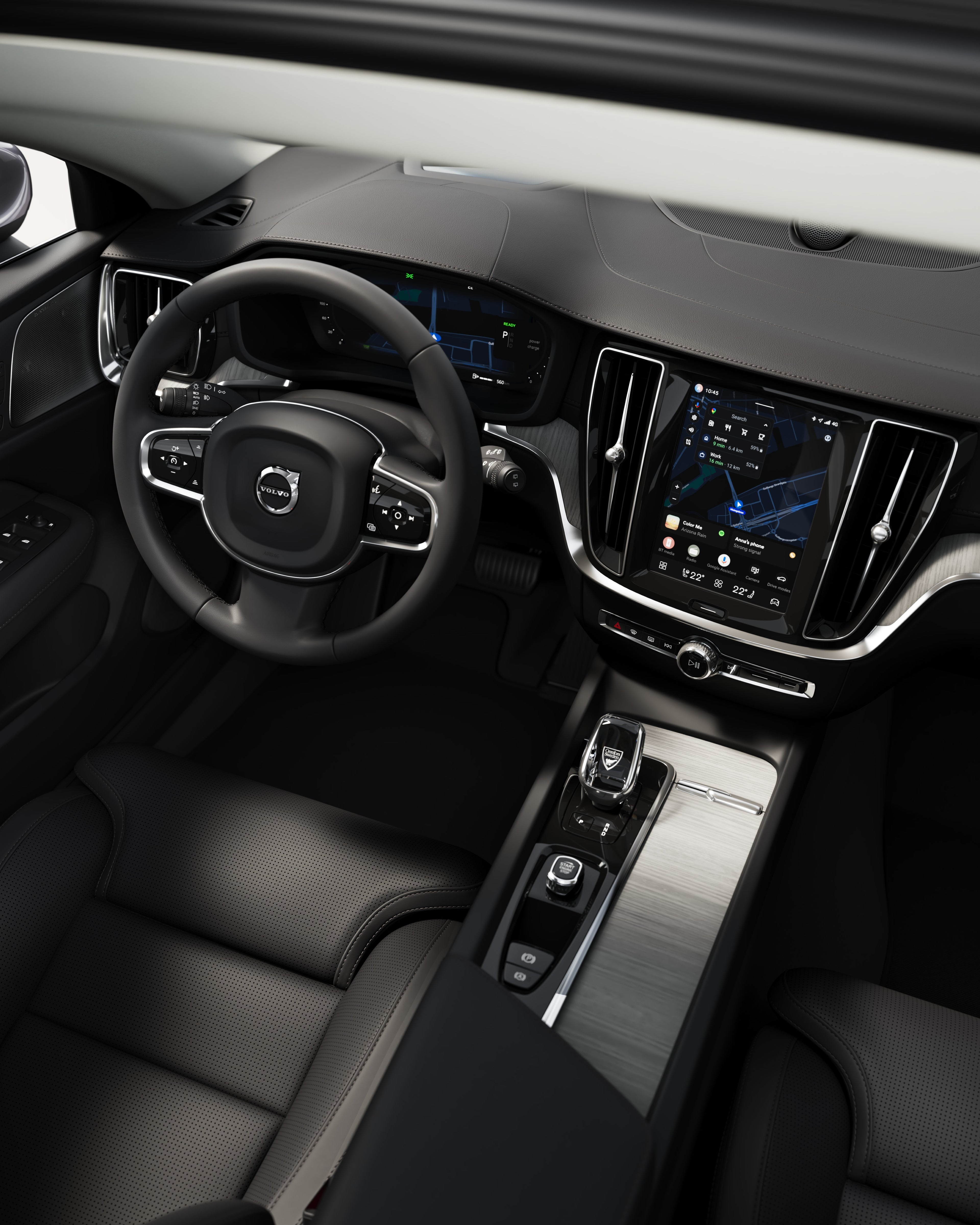 Overzicht van het interieur van de Volvo V60 mild hybrid