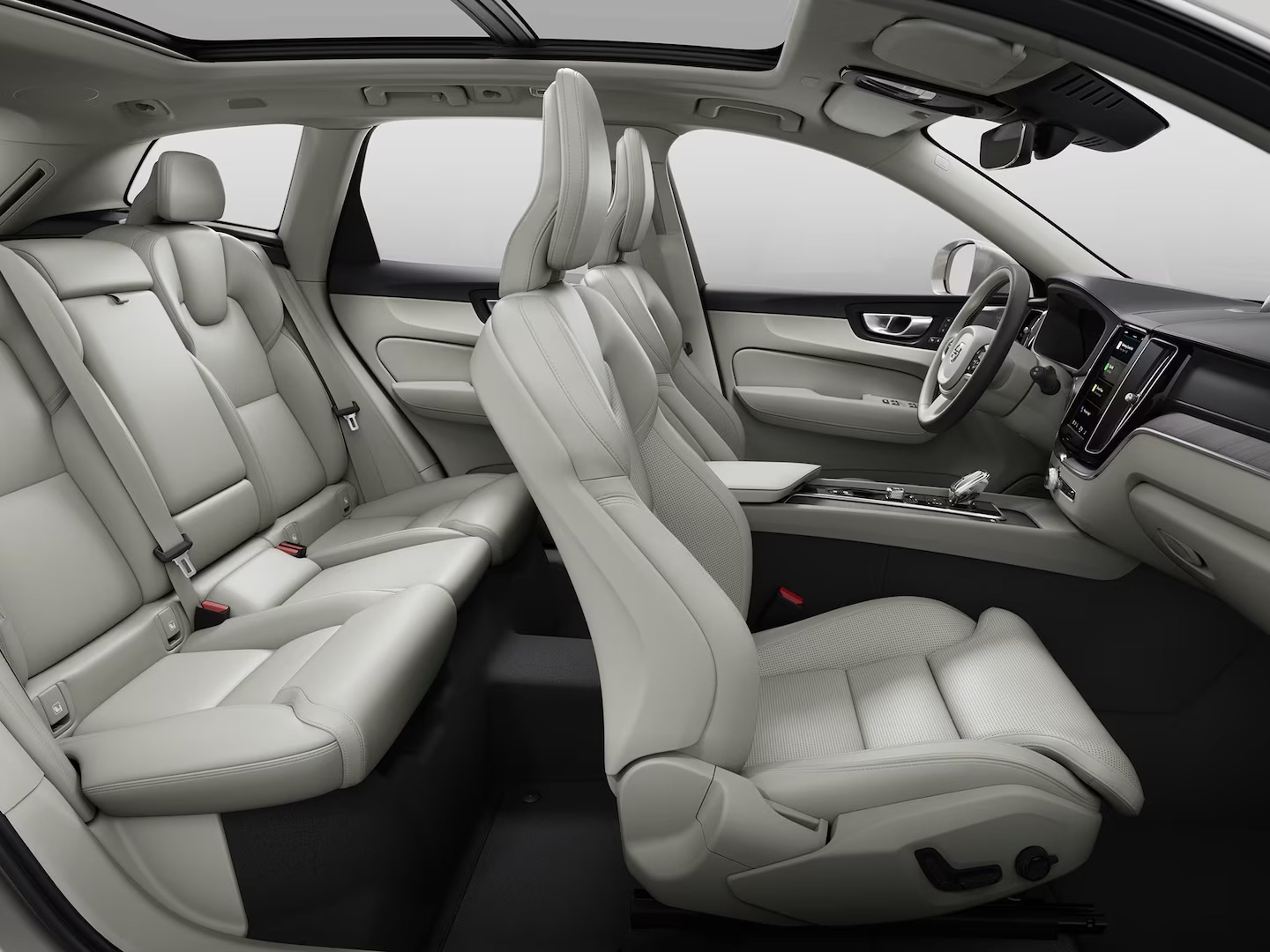 Cabin interior of Volvo XC60 SUV.