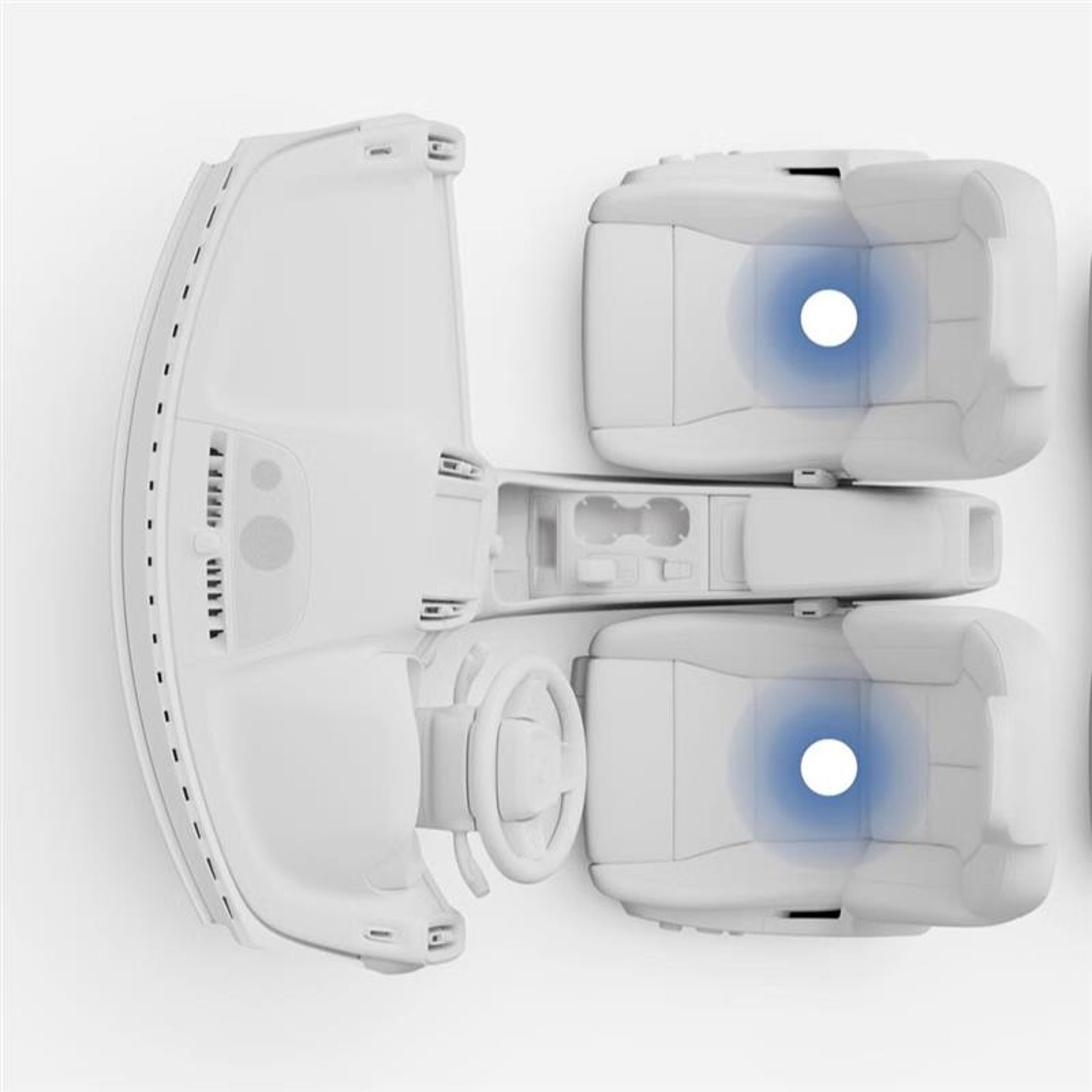 Top view illustration of the XC40 four-zone climate system.