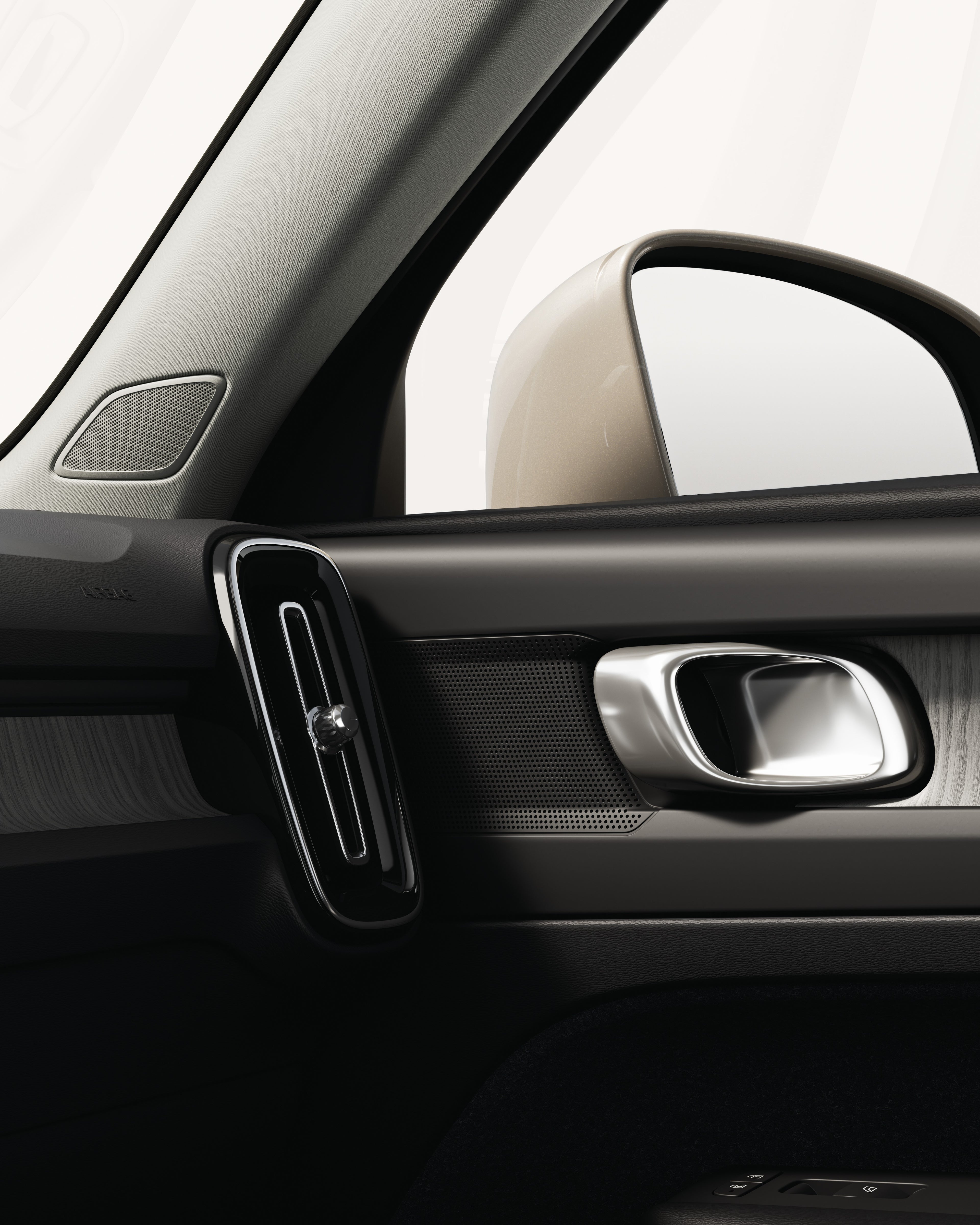 Крупен план на звучникот со високи перформанси на Volvo XC40.