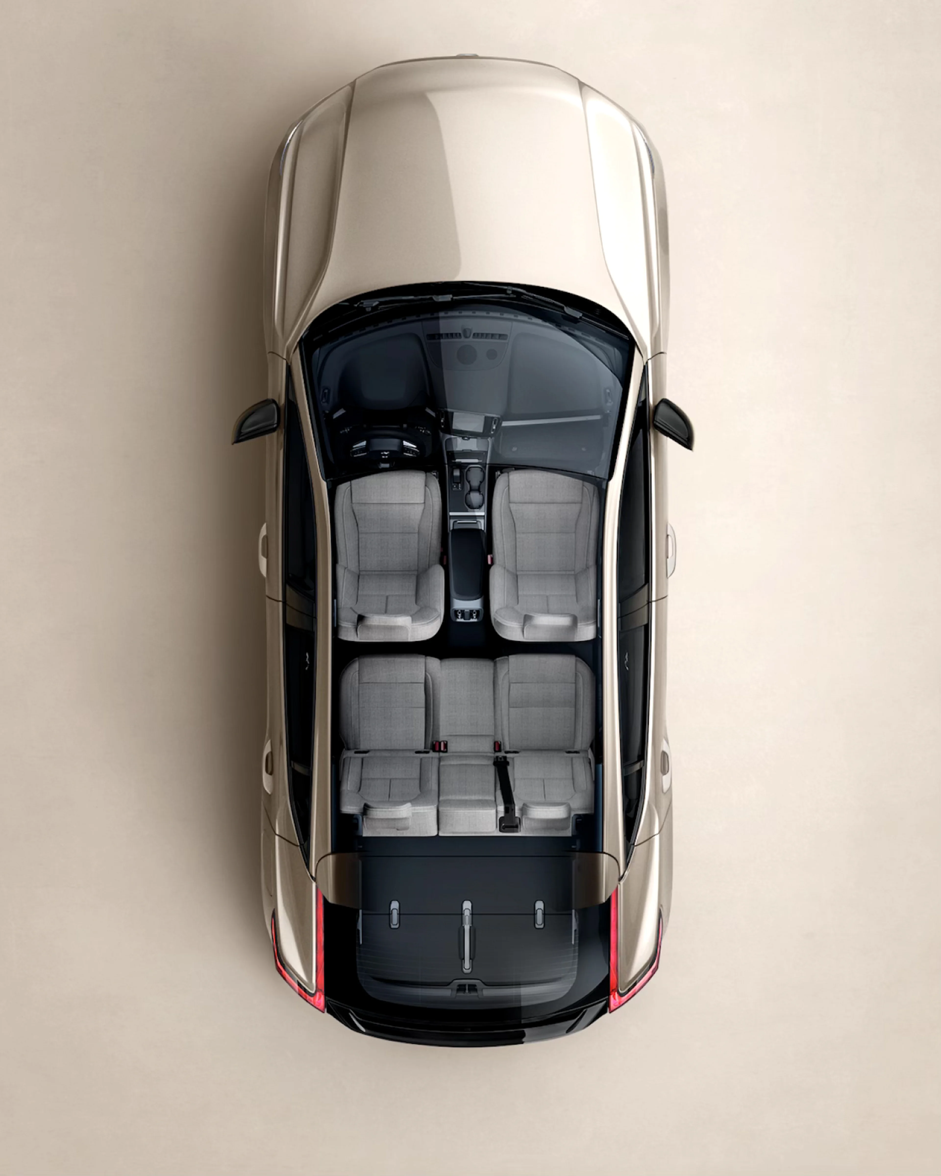 Vogelperspektive des vollelektrischen Volvo EC40.